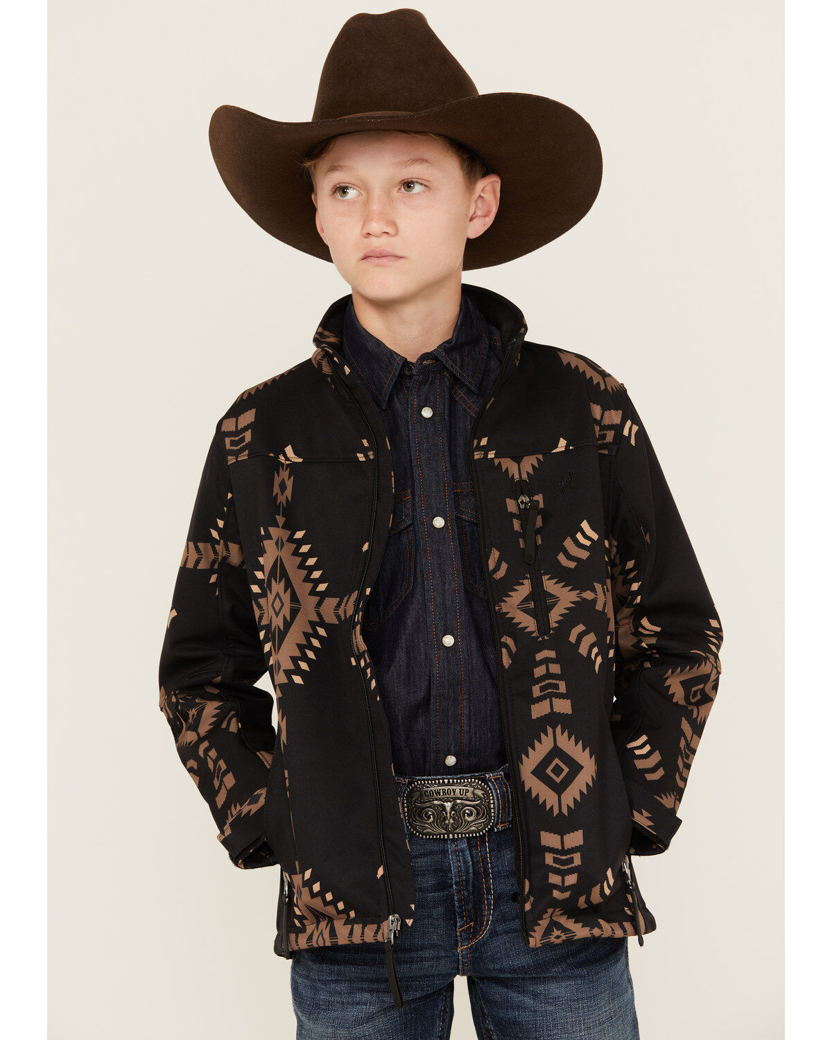 Boys' Hooey Southwestern Print Softshell Jacket