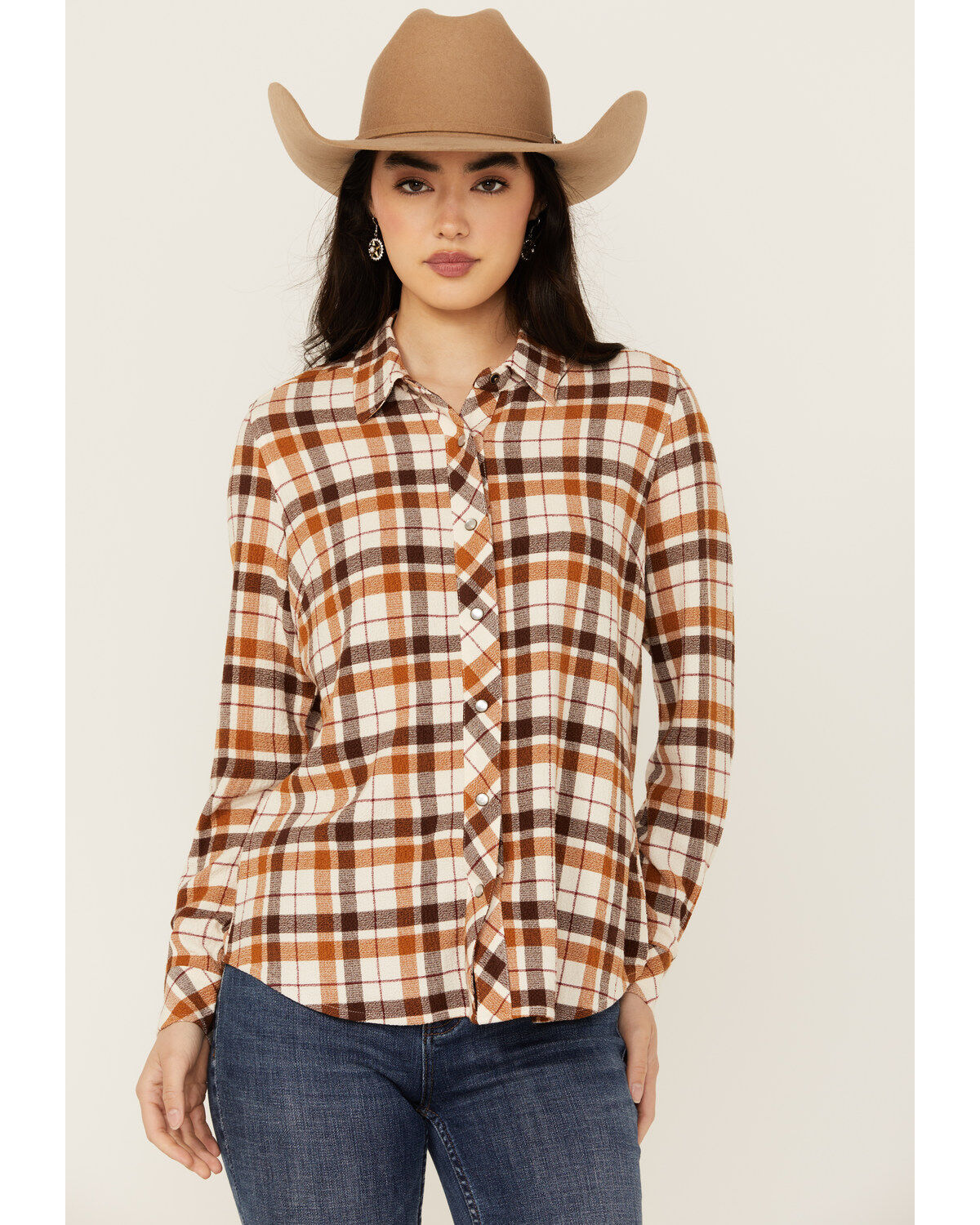 Women's Idyllwind Binkley Plaid Print Long Sleeve Pearl Snap Western S