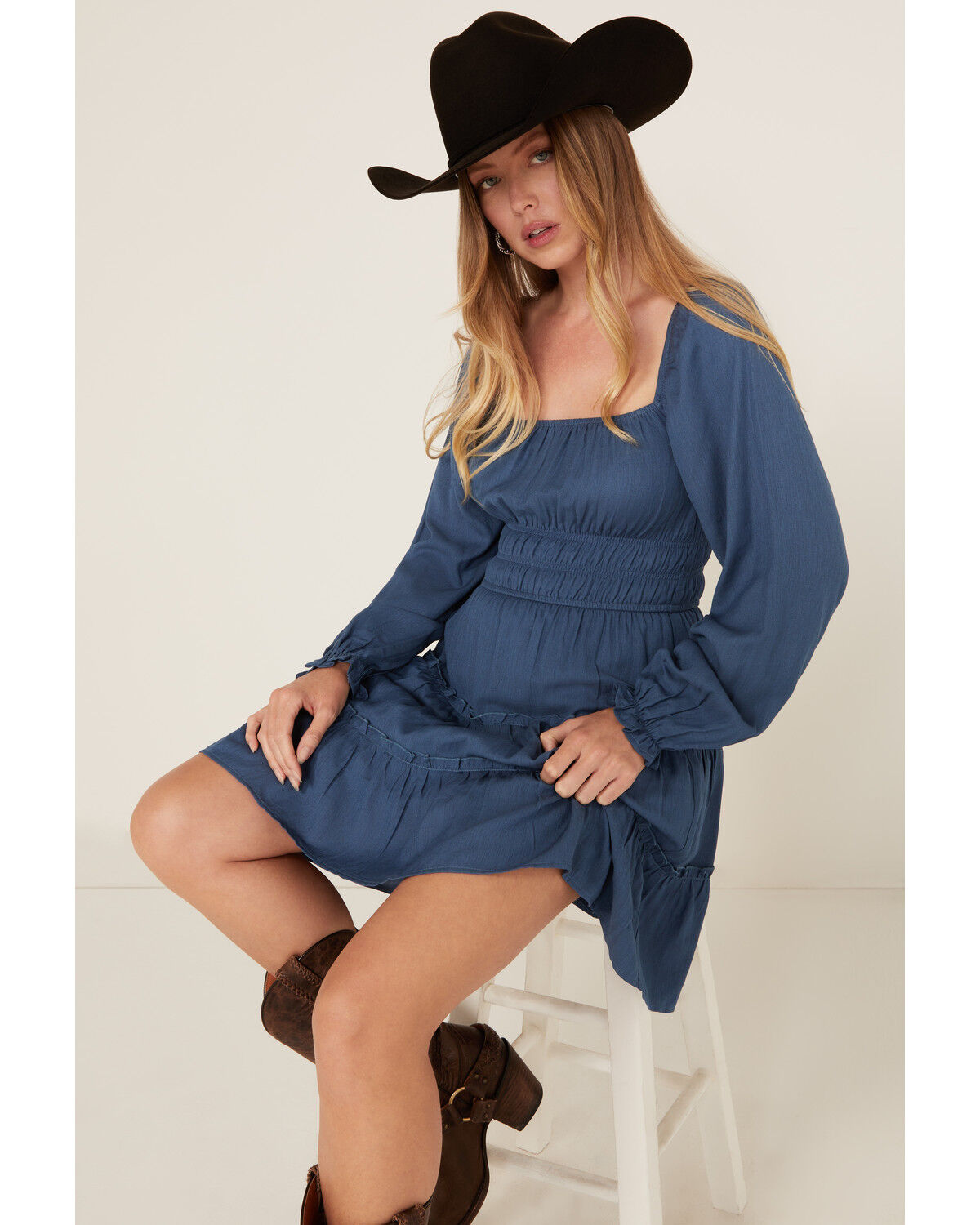 Women's Ash & Violet Long Sleeve Tiered Mini Dress