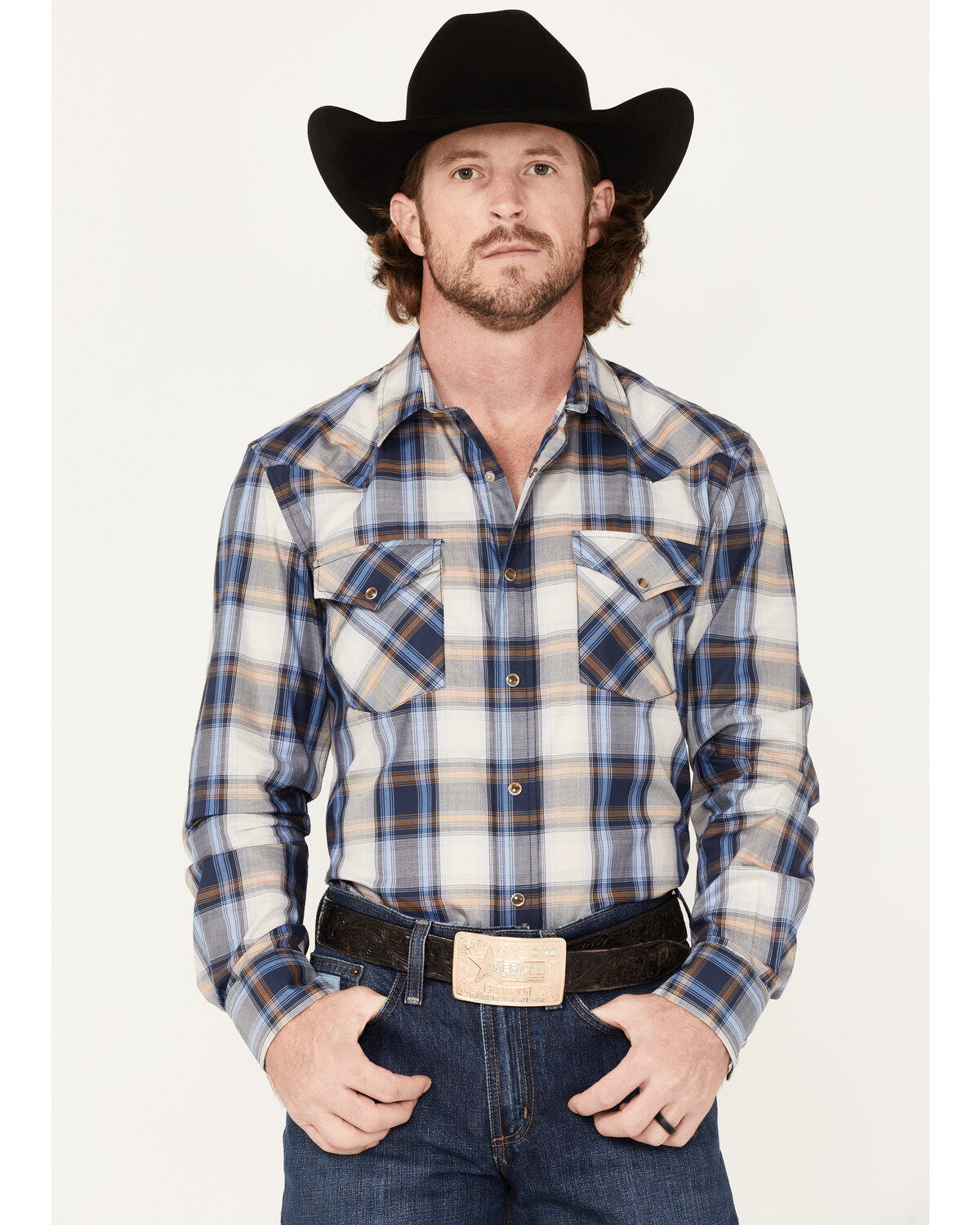Men's Pendleton Bishop Large Ombre Plaid Long Sleeve Western Shirt
