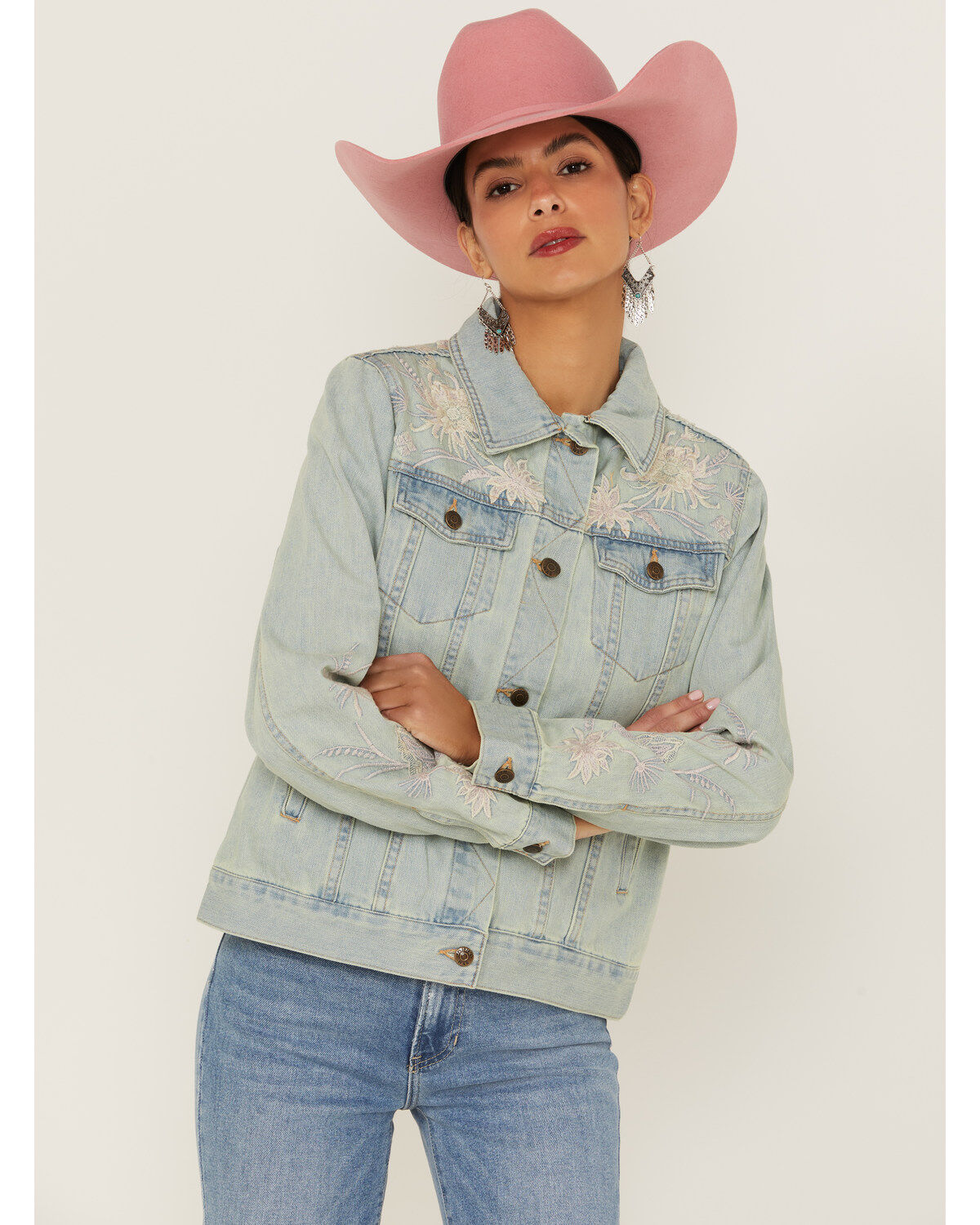 Women's Johnny Was Devere Embroidered Denim Jacket