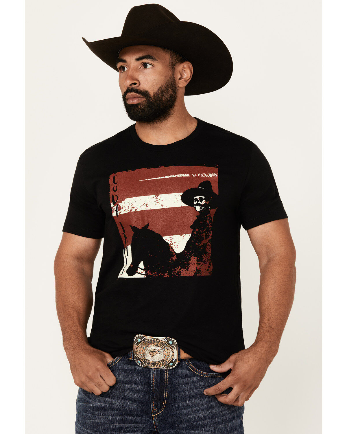 Men's Cody James Cowboy Skeleton Short Sleeve Graphic T-Shirt