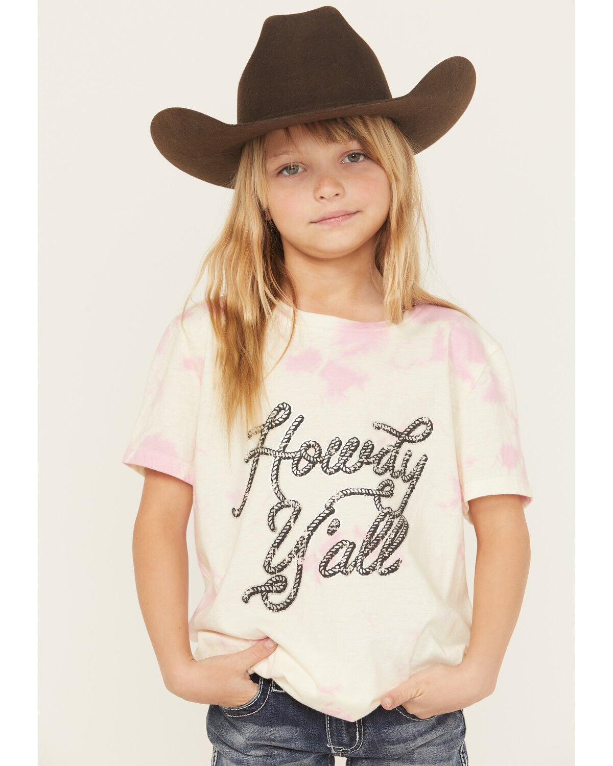 Girls' Rock & Roll Denim Howdy Y'all Short Sleeve Graphic Tee