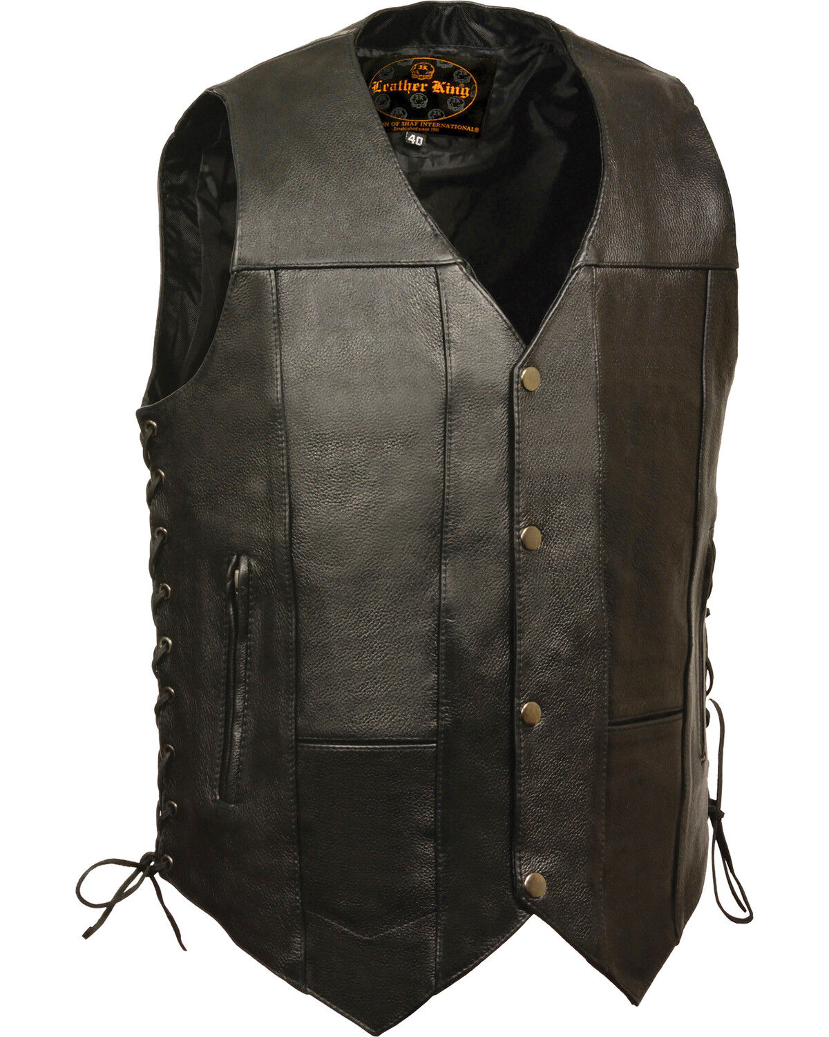 Men's Milwaukee Leather 10 Pocket Side Lace Vest - Big