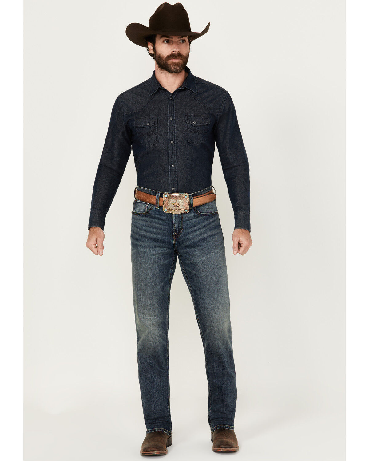 Men's Blue Ranchwear Sonora Medium Wash Slim Straight Stretch Denim Je