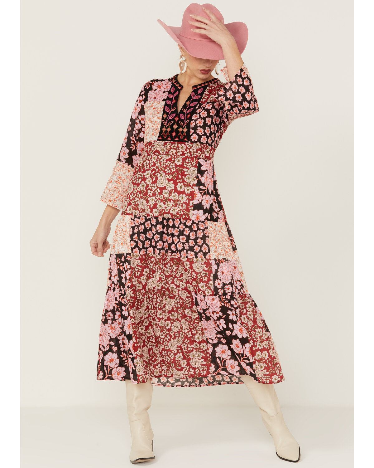 Women's Johnny Was Flora Tie Back Midi Dress