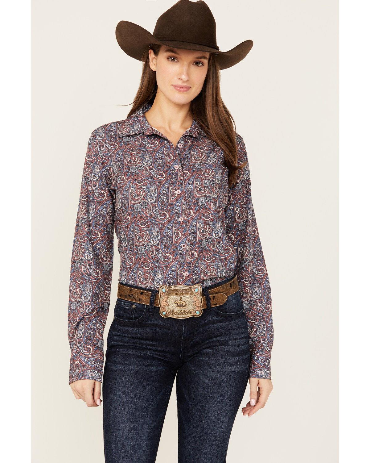 Women's Cinch ARENAFLEX Paisley Print Long Sleeve Button-Down Western