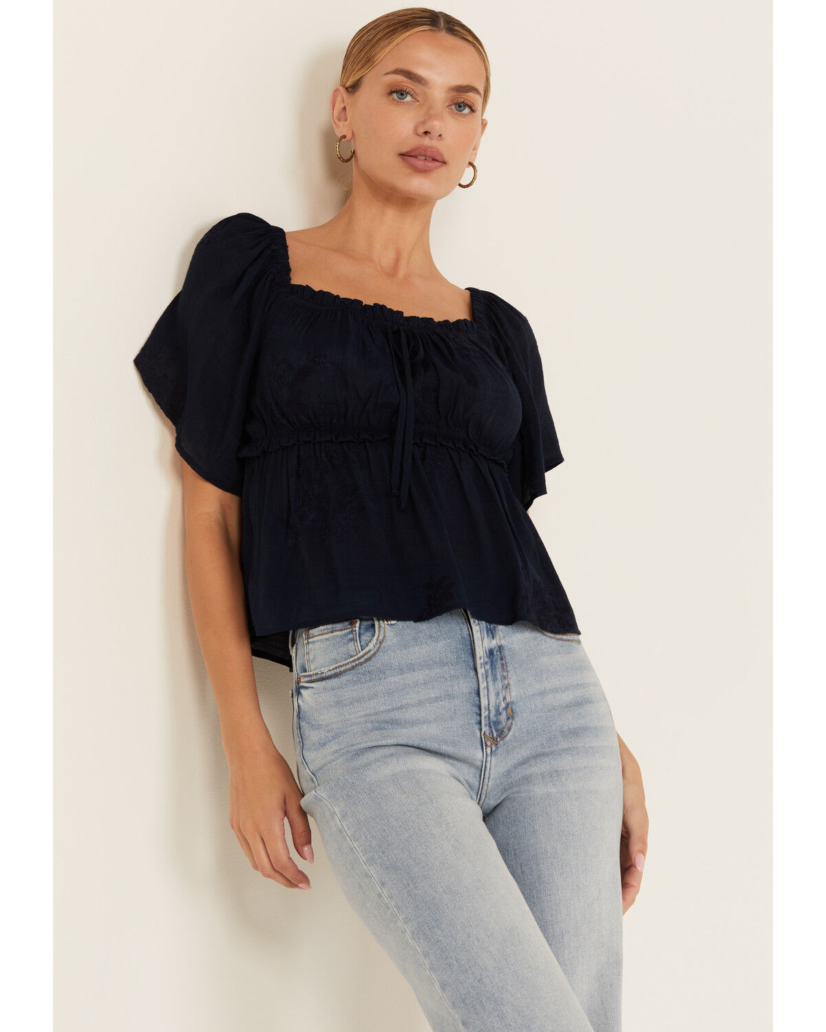 Women's Wild Moss Flutter Sleeve Top