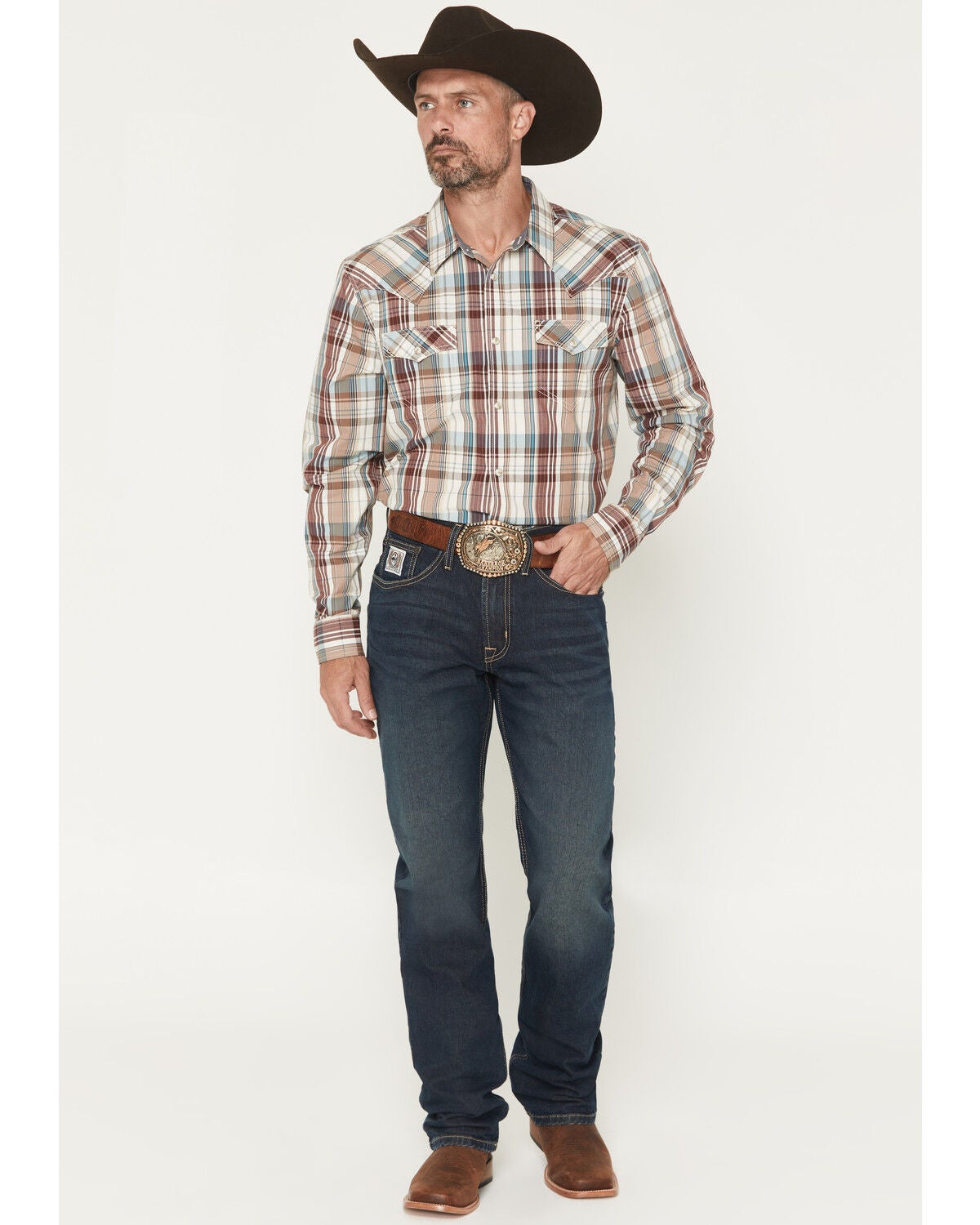 Men's Cinch White Label Dark Wash Relaxed Straight Performance Stretch