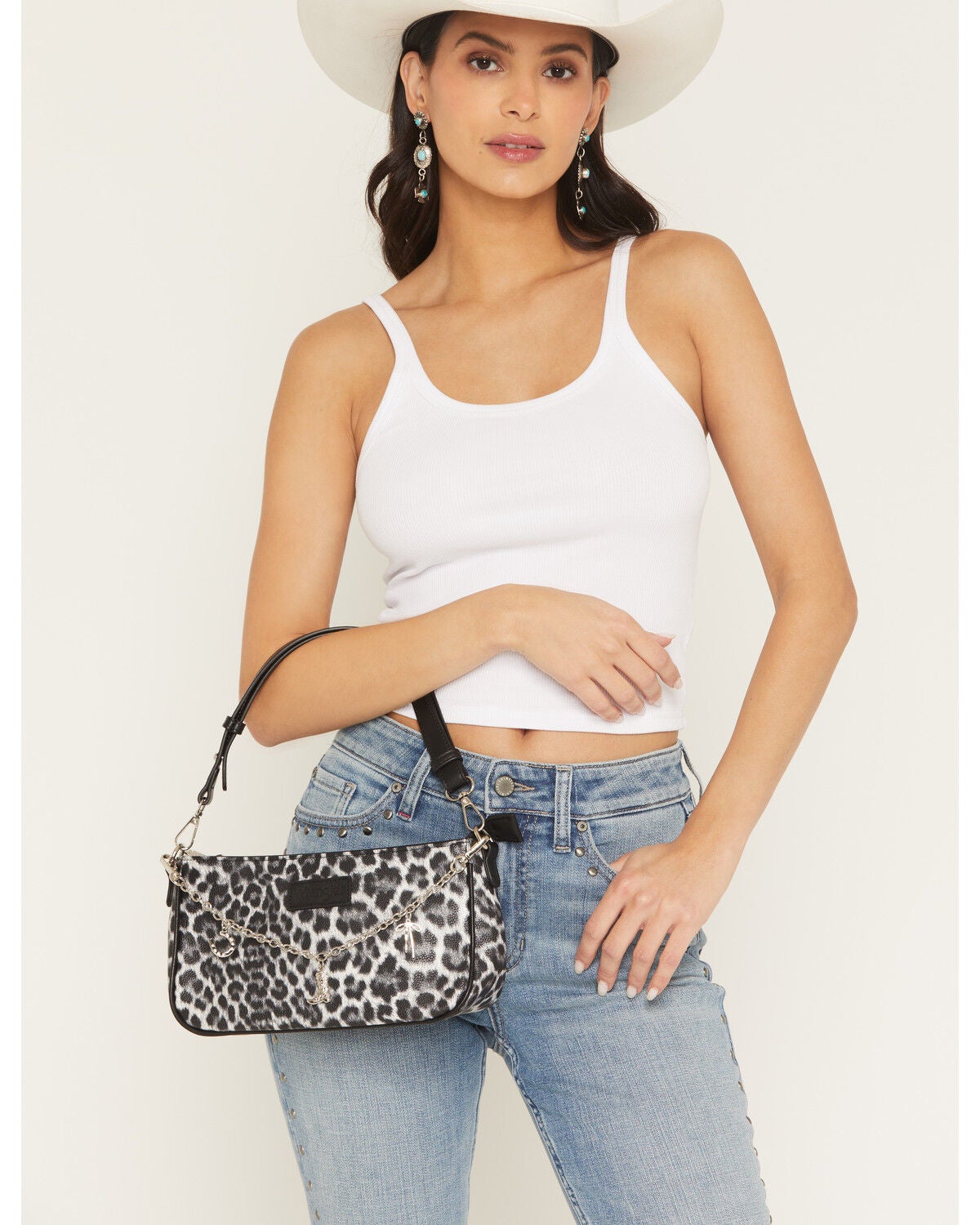 Women's Wrangler Boot Barn Exclusive Leopard Print Shoulder Bag with C