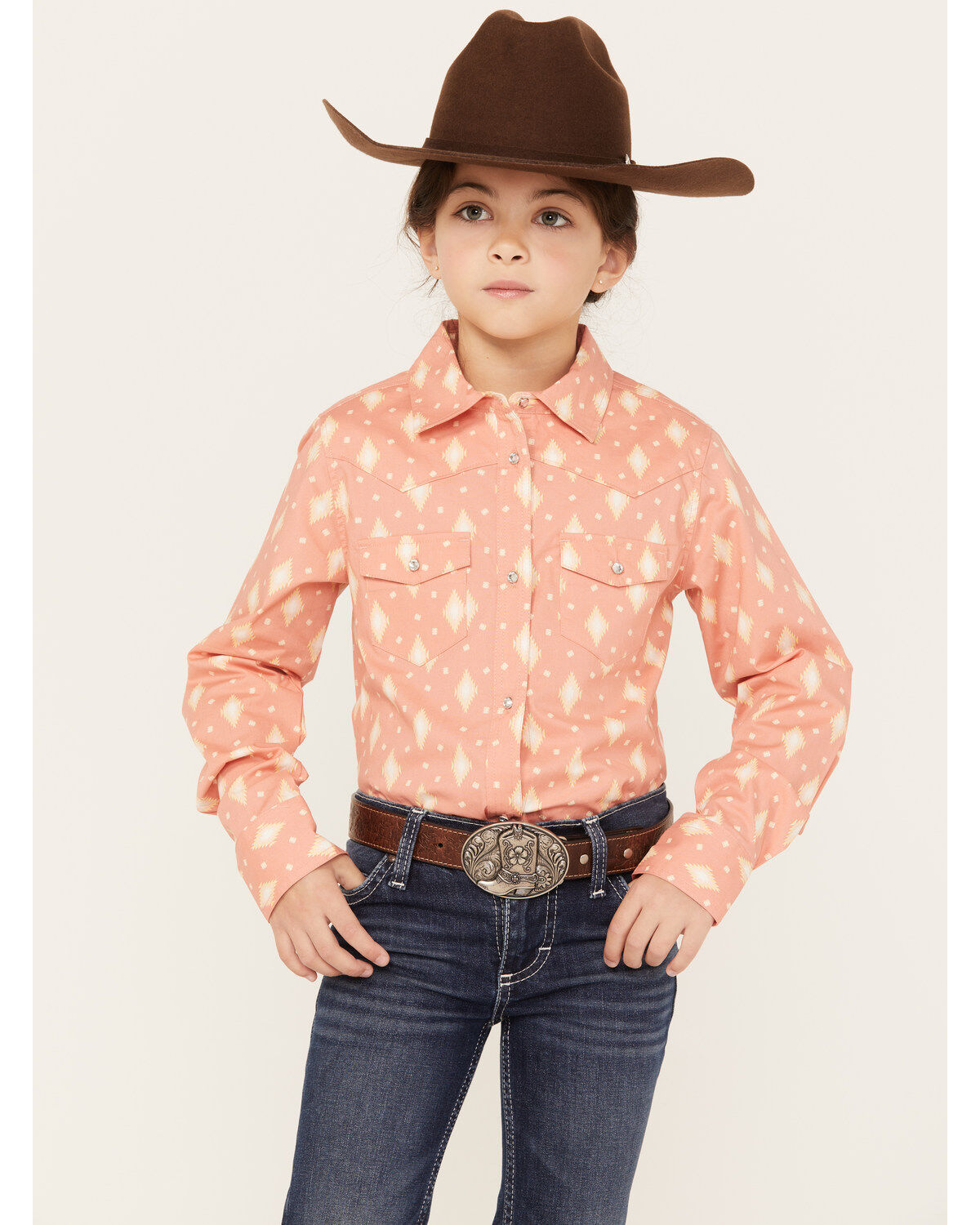 Girls' Shyanne Southwestern Print Long Sleeve Button-Down Stretch West