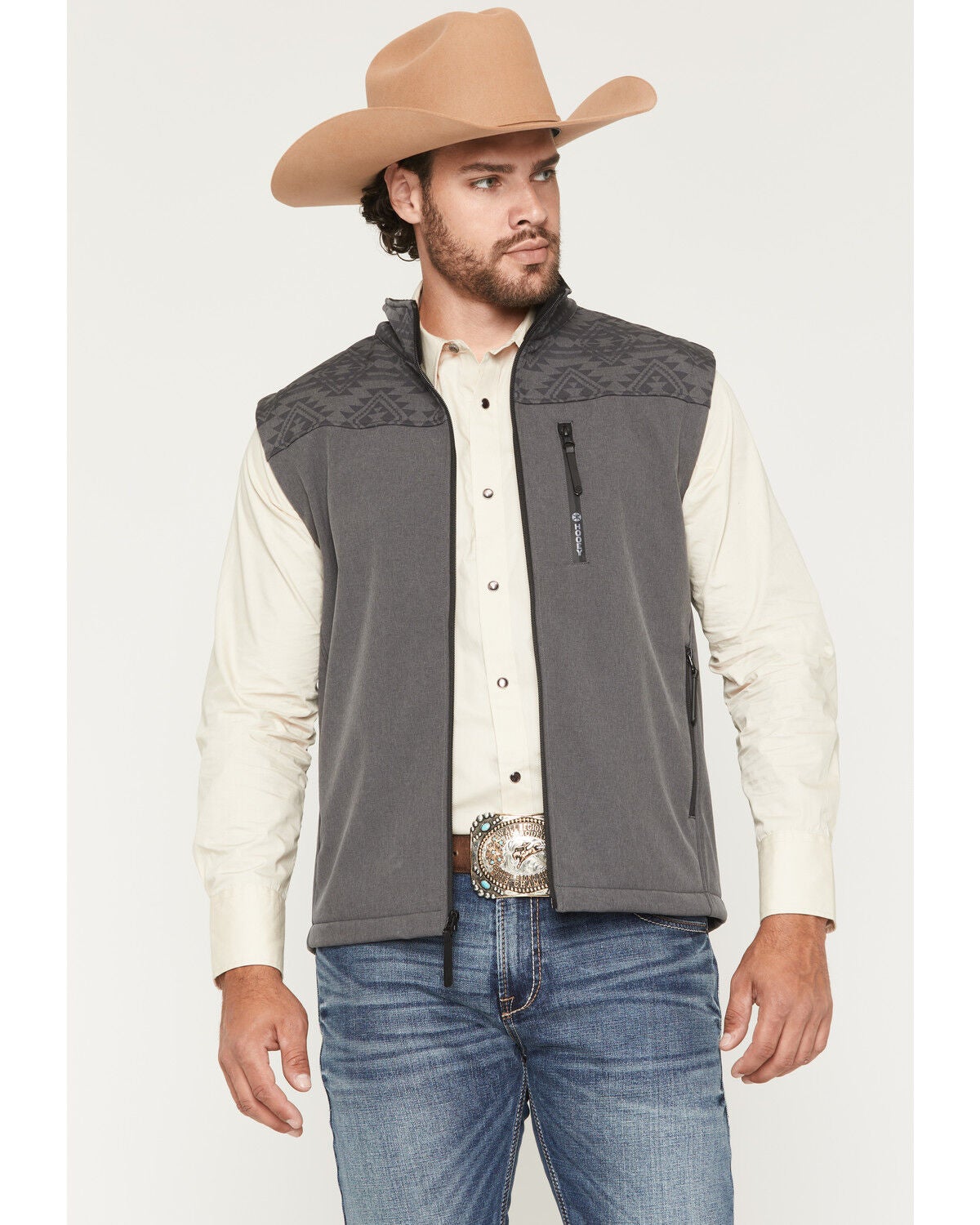 Men's Hooey Jackson Hole Southwestern Colorblock Softshell Vest