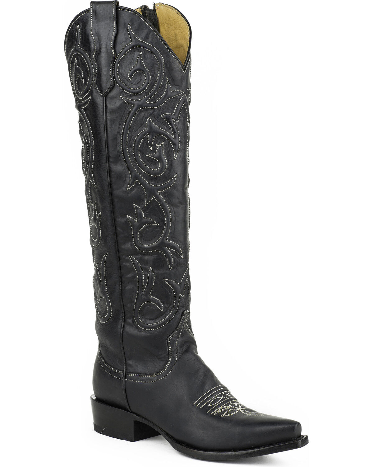 Women's Stetson Blair Black Corded Side Zip Western Boots - Snip Toe