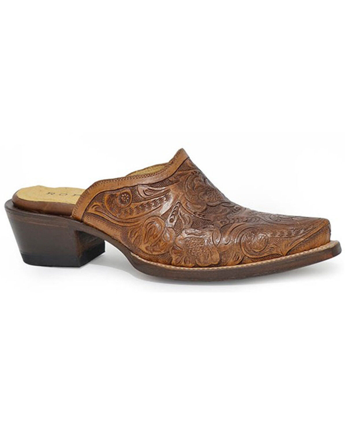 Women's Roper Mary Handtooled Embroidered Mules - Snip Toe