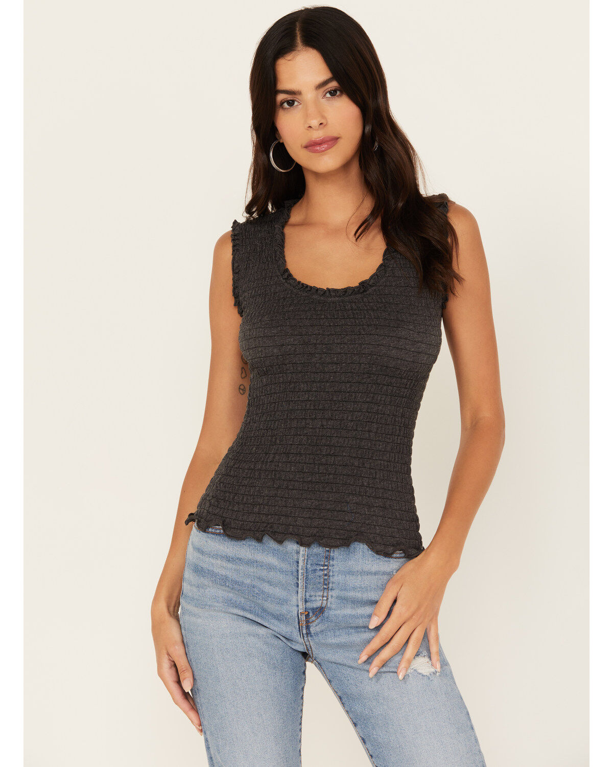 Women's Shyanne Smocked Ribbed Tank