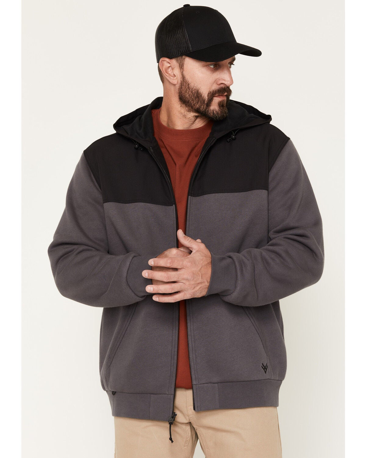 Men's Hawx Hard Face Full Zip Fleece Hooded Sweatshirt