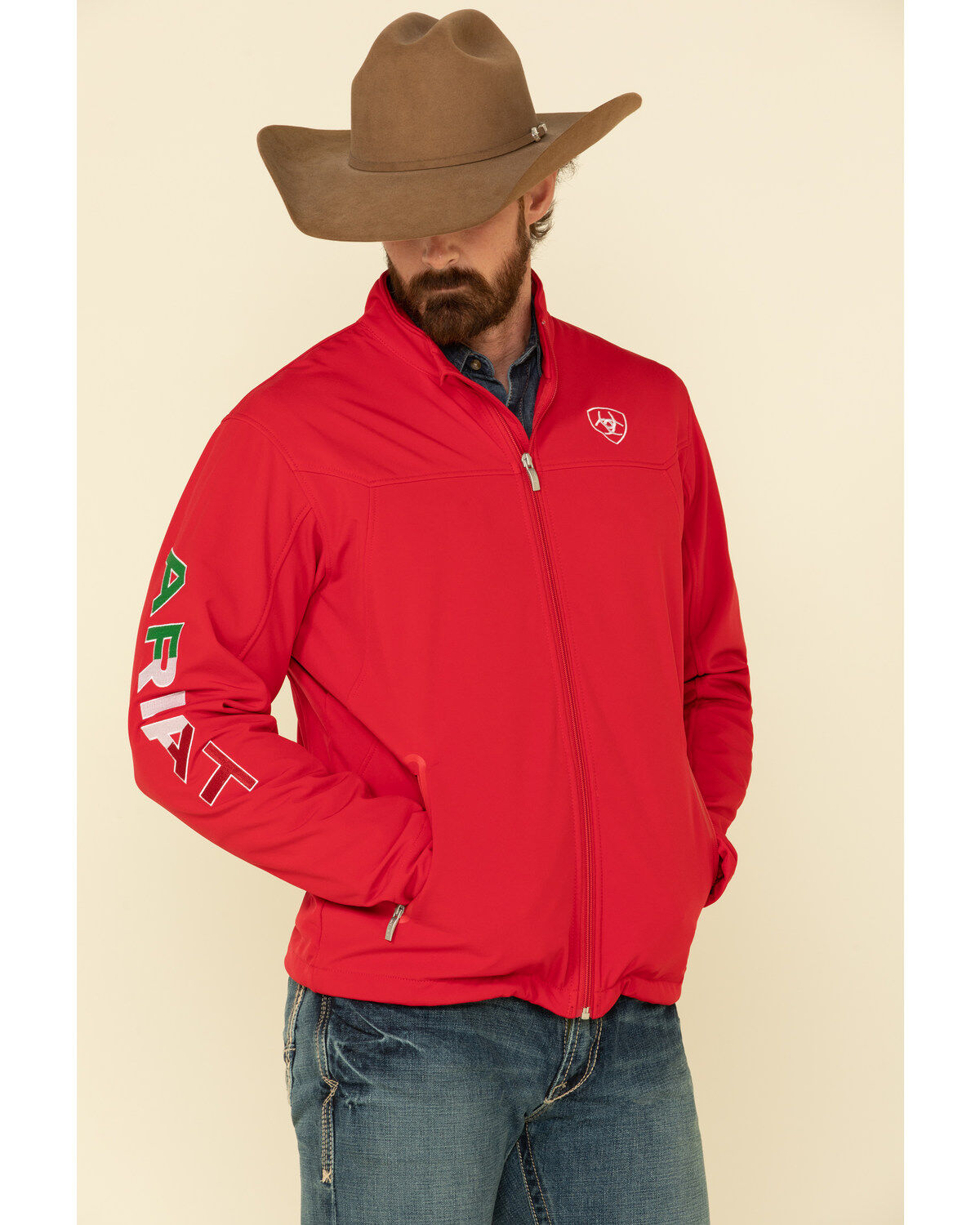 Men's Ariat Red Mexico New Team Softshell Jacket