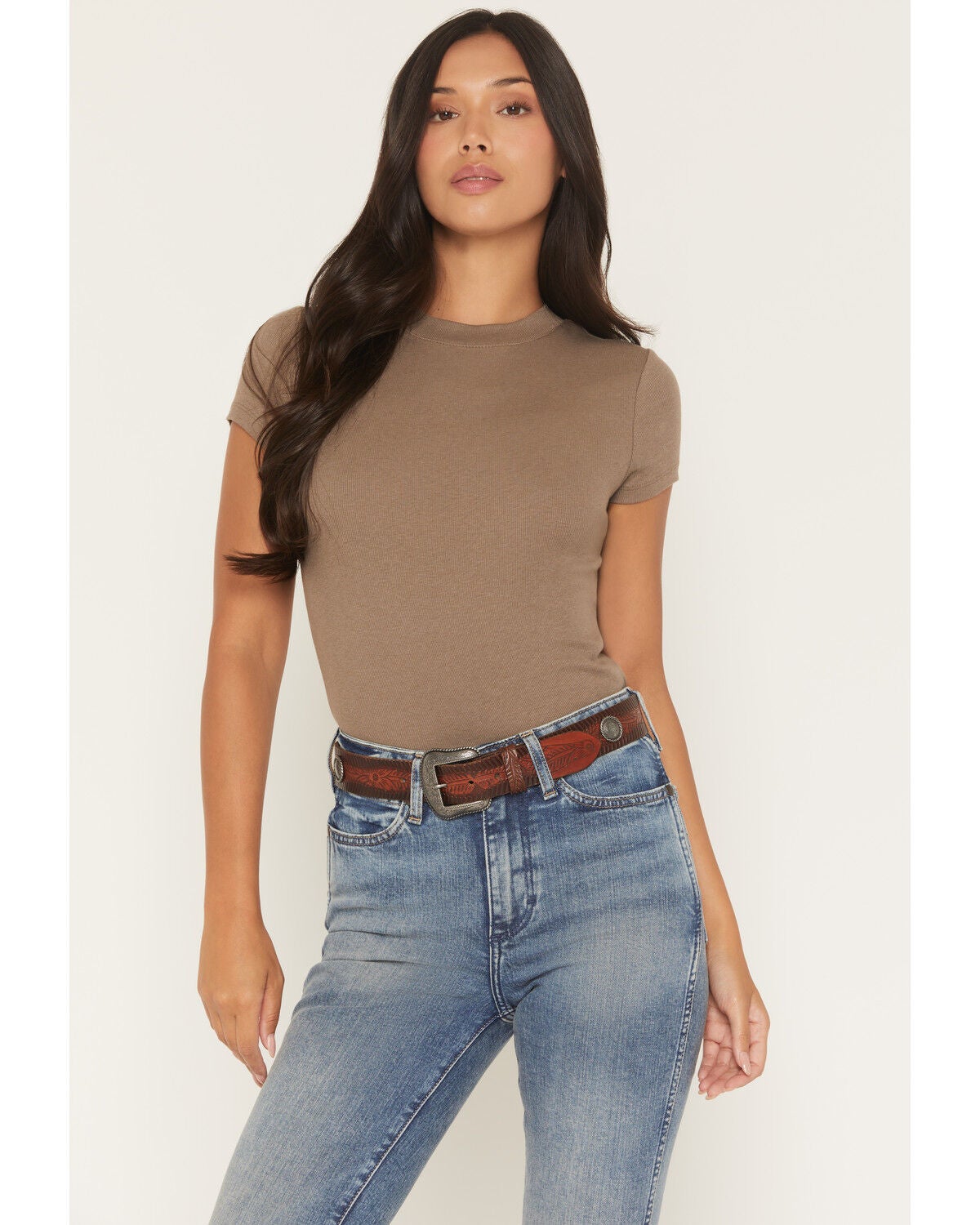 Women's Shyanne Morgan Embossed Floral Leather Belt