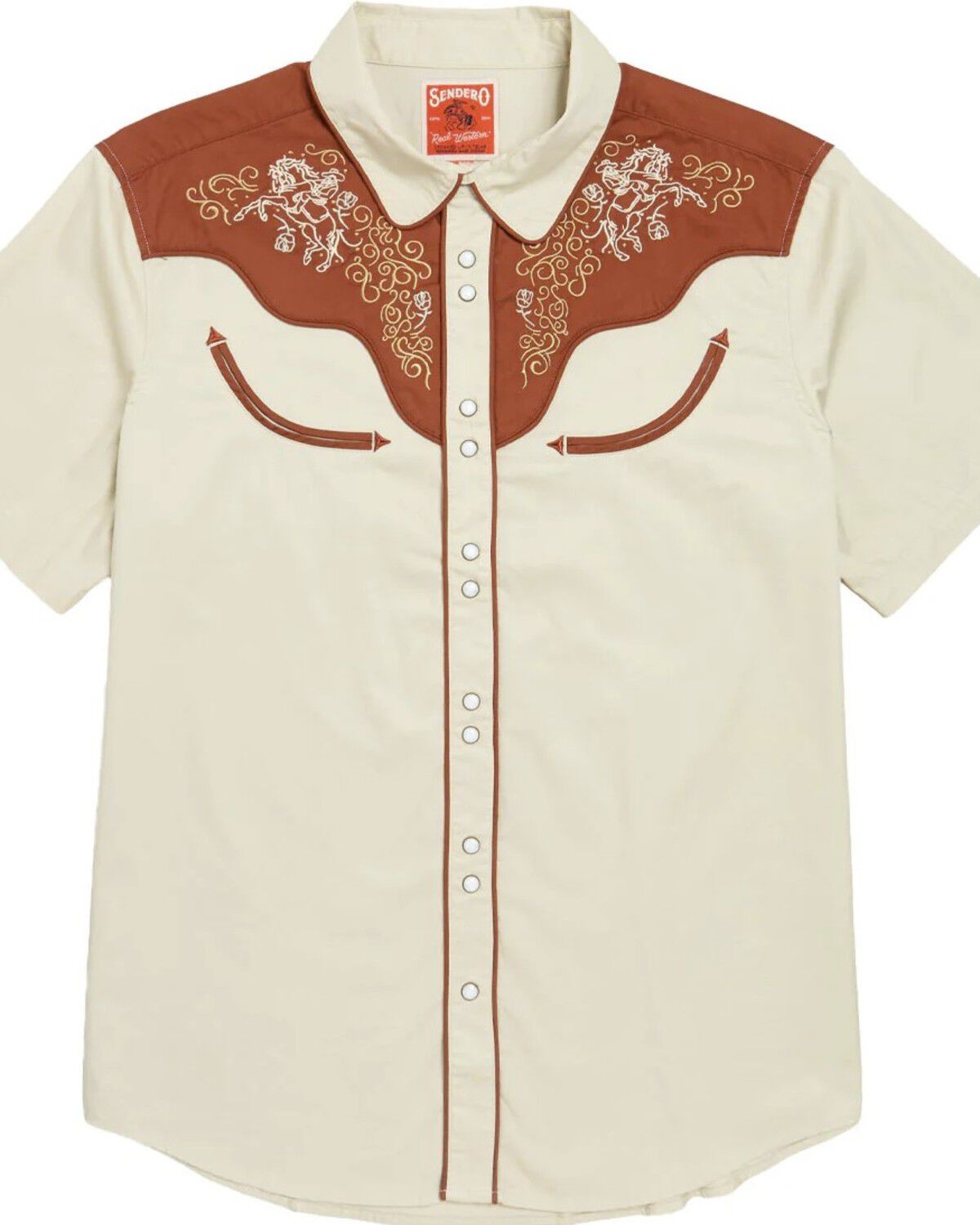 Men's Sendero Provisions Cody Embroidered Horse Short Sleeve Snap West