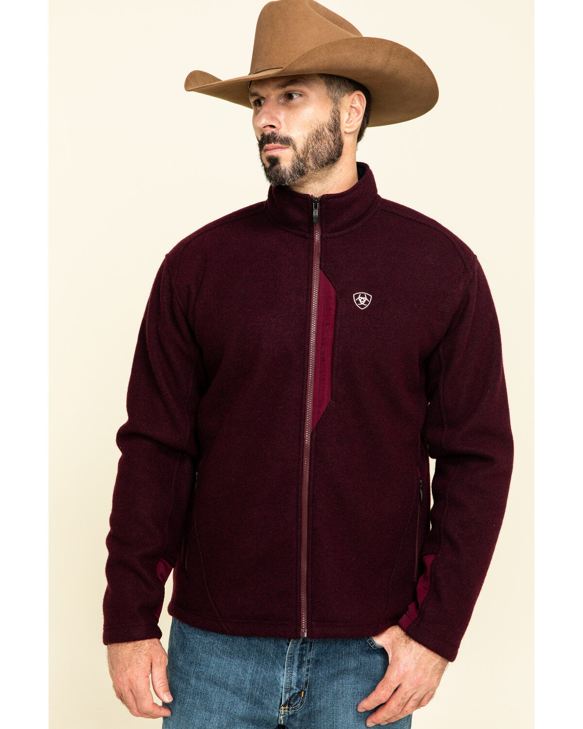 Men's Ariat Malbec Heather Bowdrie Bonded Full Zip Front Jacket