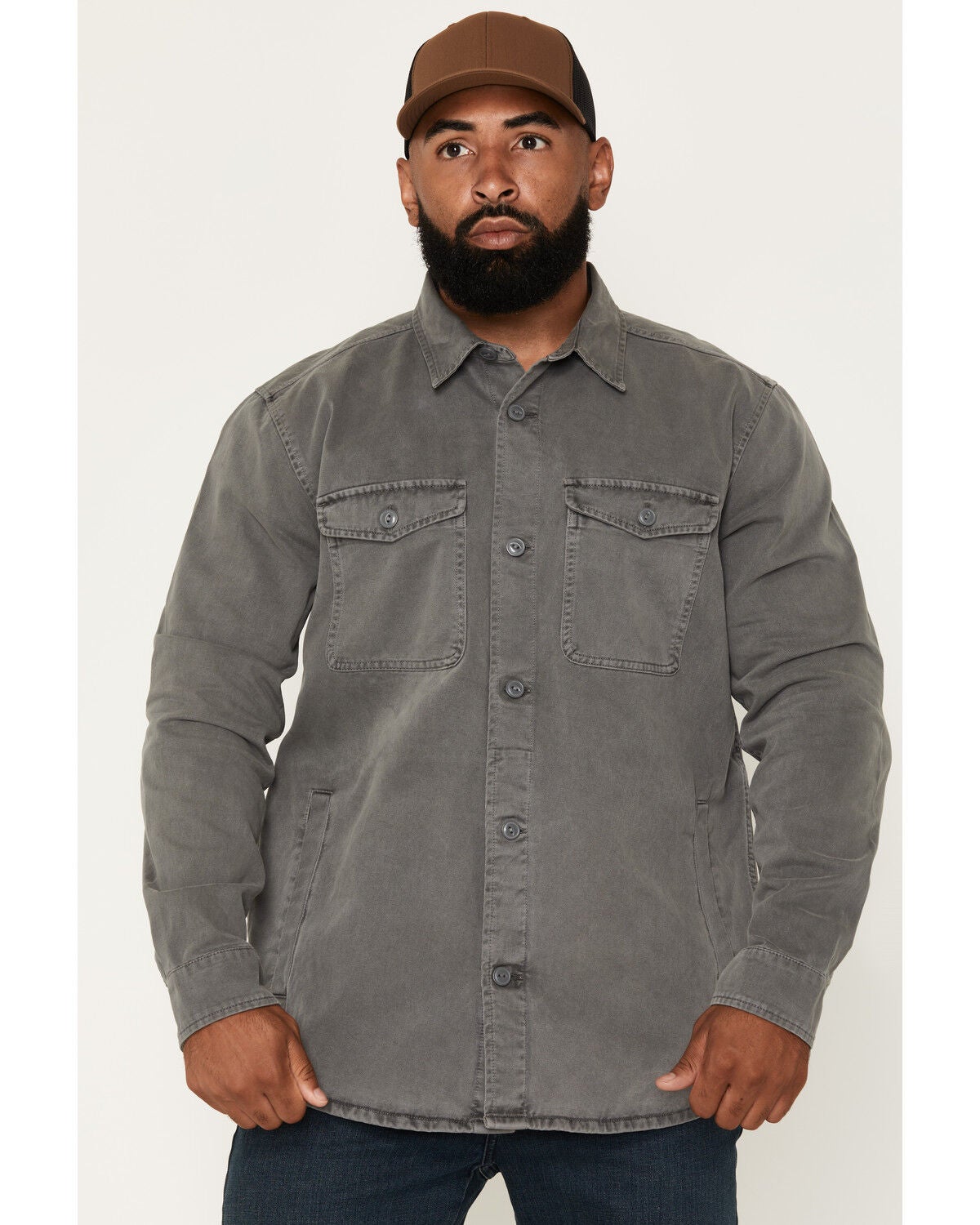 Men's Hawx Anvil Long Sleeve Button-Down Work Shirt Jacket
