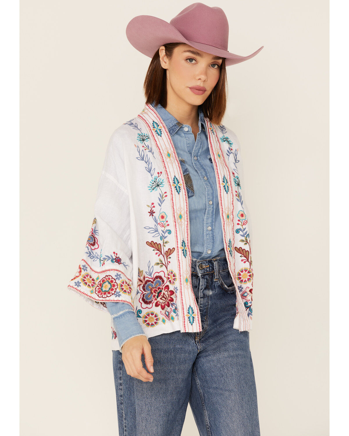 Women's Johnny Was Sicilia Embroidered Linen Kimono
