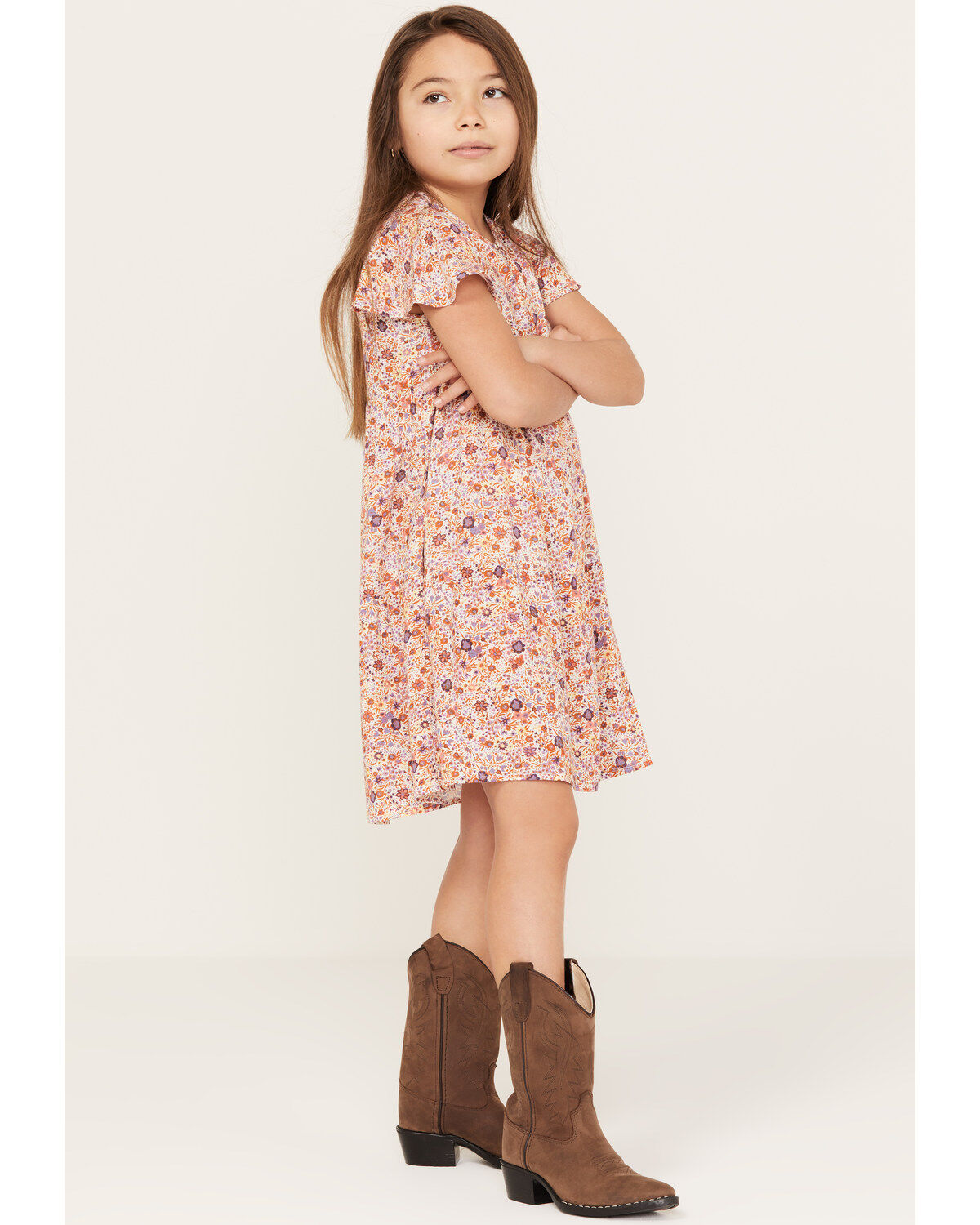 Girls' Shyanne Floral Printed Ruffle Mini Dress