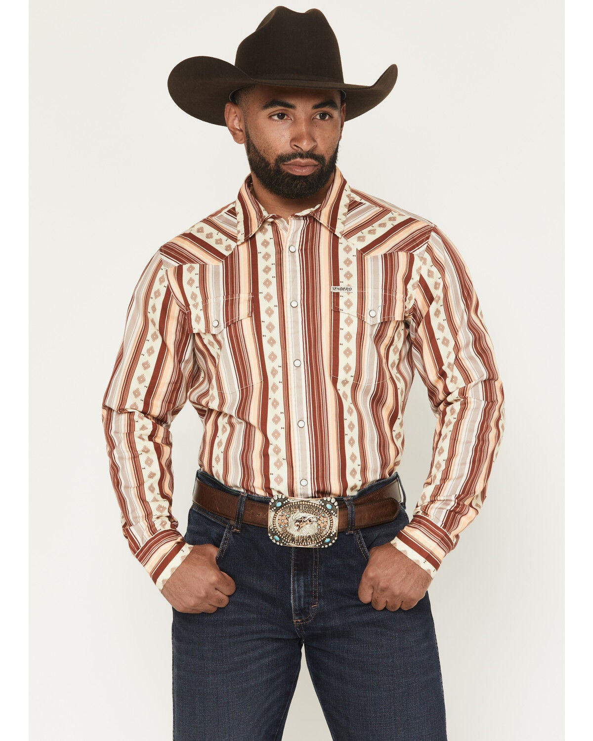 Men's Sendero Provisions Wyatt Southwestern Stripe Print Long Sleeve S