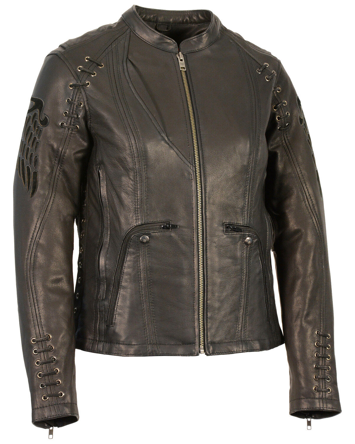 Women's Milwaukee Leather Lightweight Scuba Racer Leather Jacket