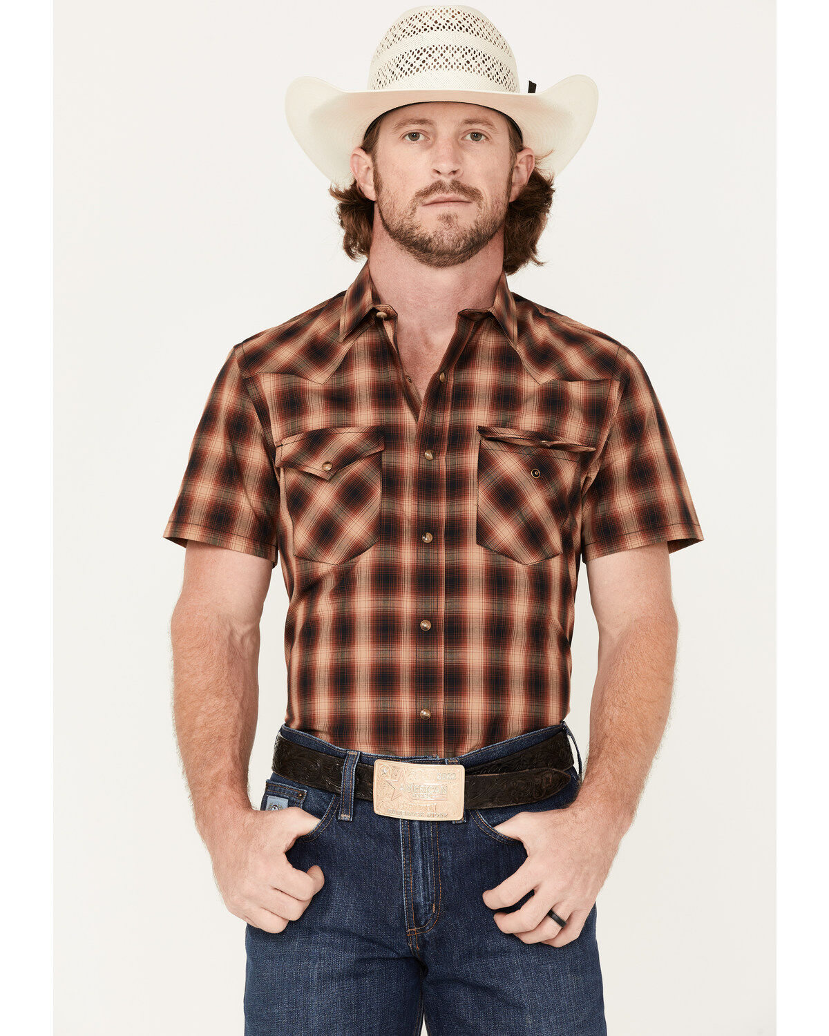Men's Pendleton Frontier Large Plaid Short Sleeve Western Shirt