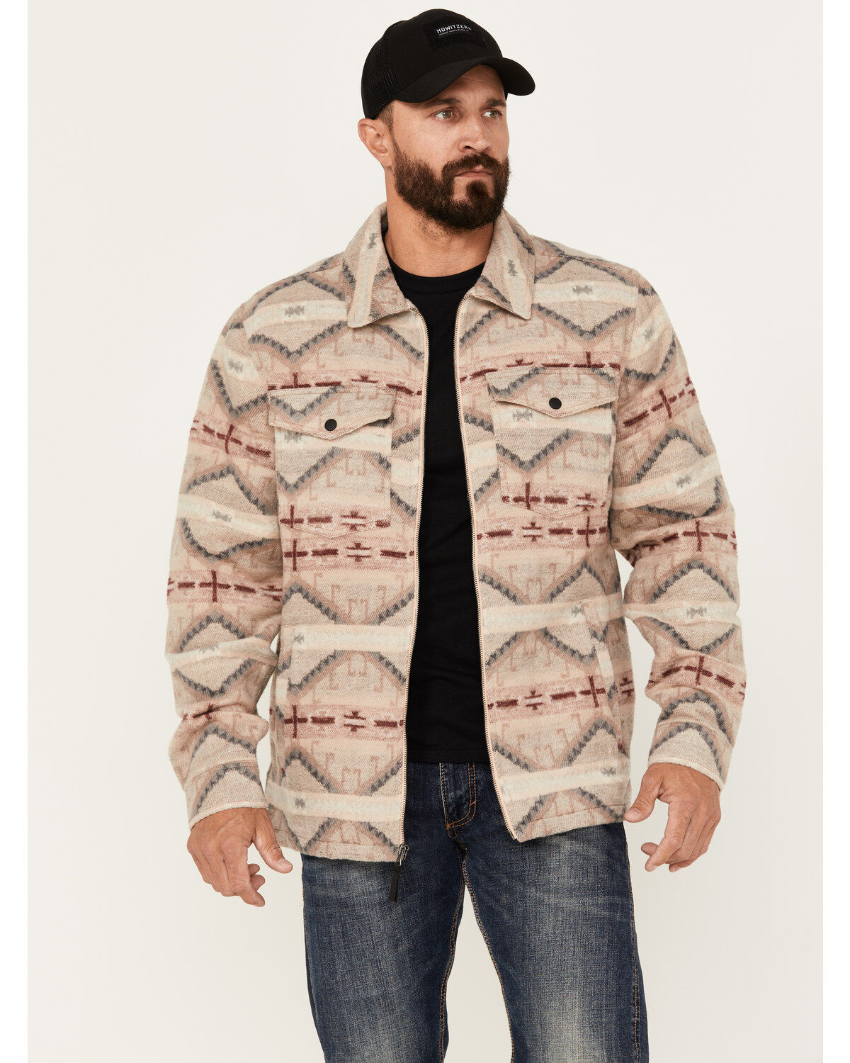Men's Rock & Roll Denim Southwestern Zip Jacket