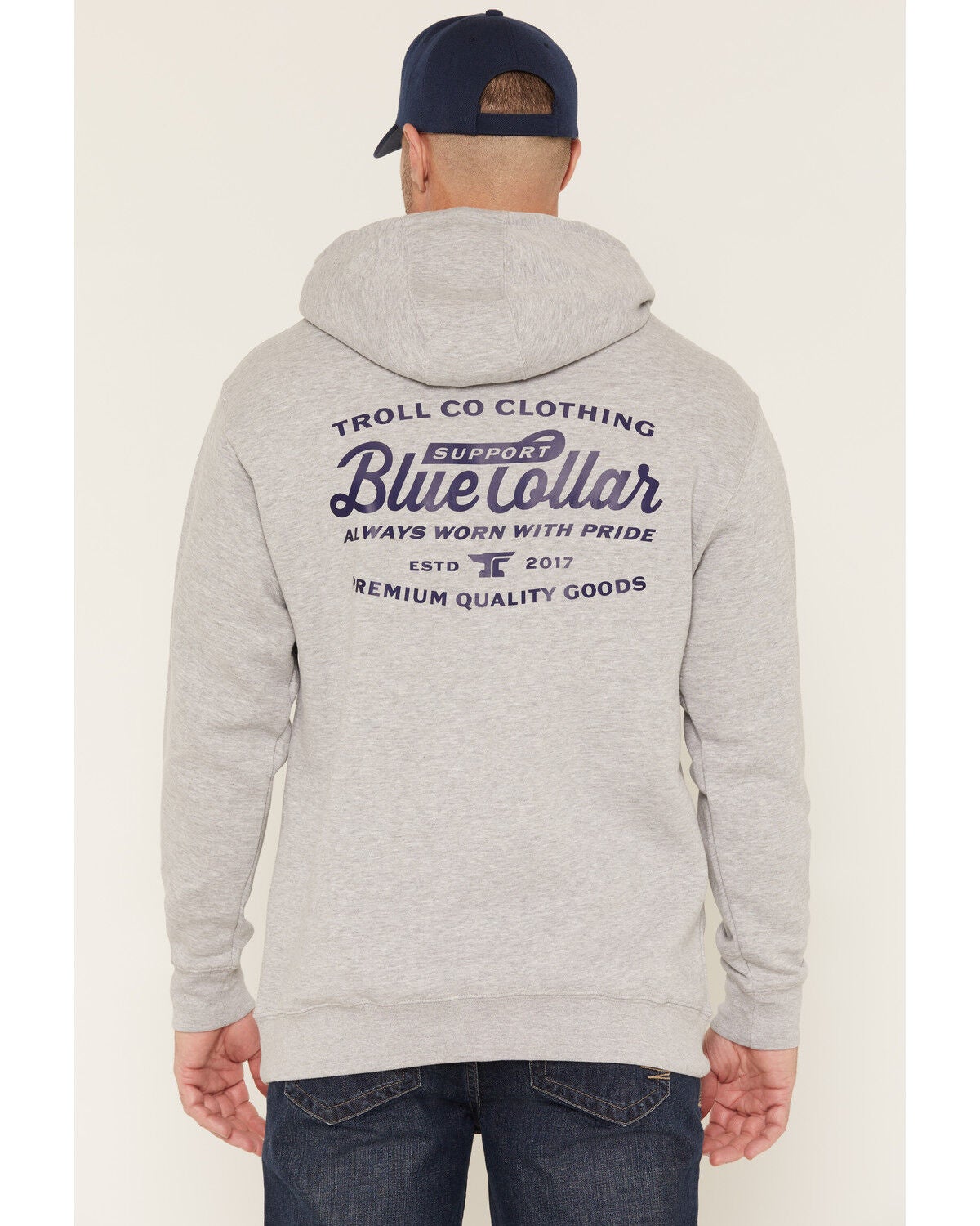 Men's Troll Co Blue Collar Graphic Hooded Sweatshirt
