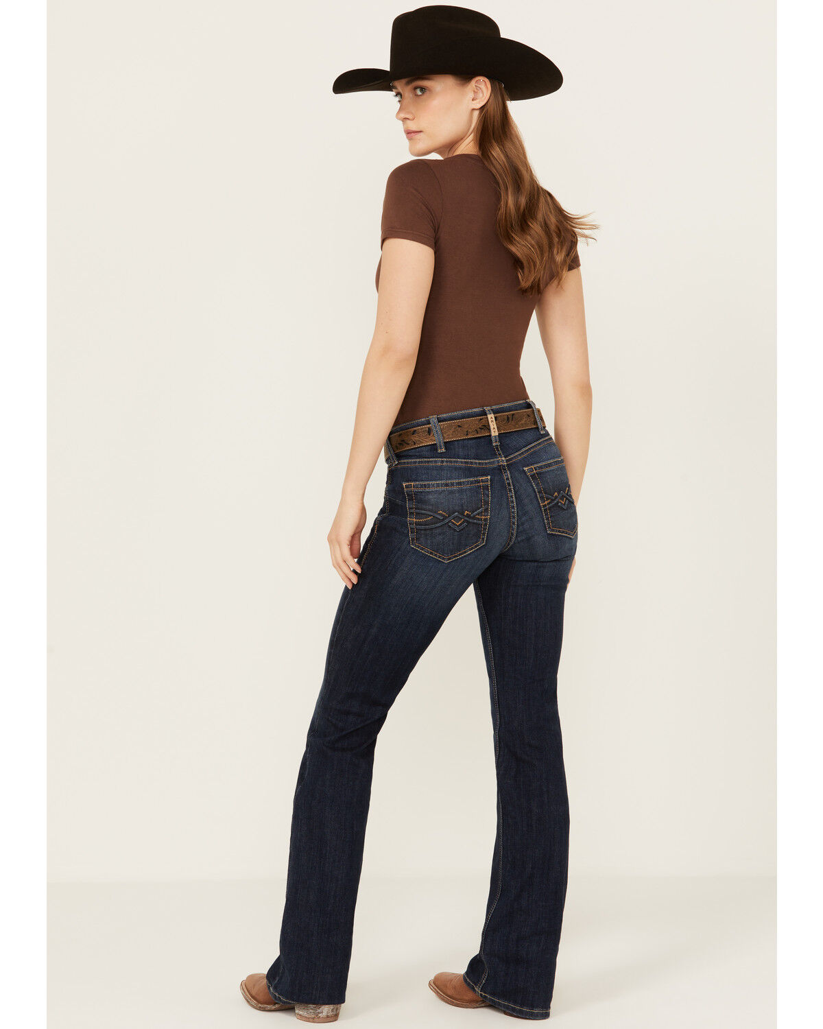 Women's Ariat Desiree Dark Wash Perfect Rise Bootcut Stretch Denim Jea