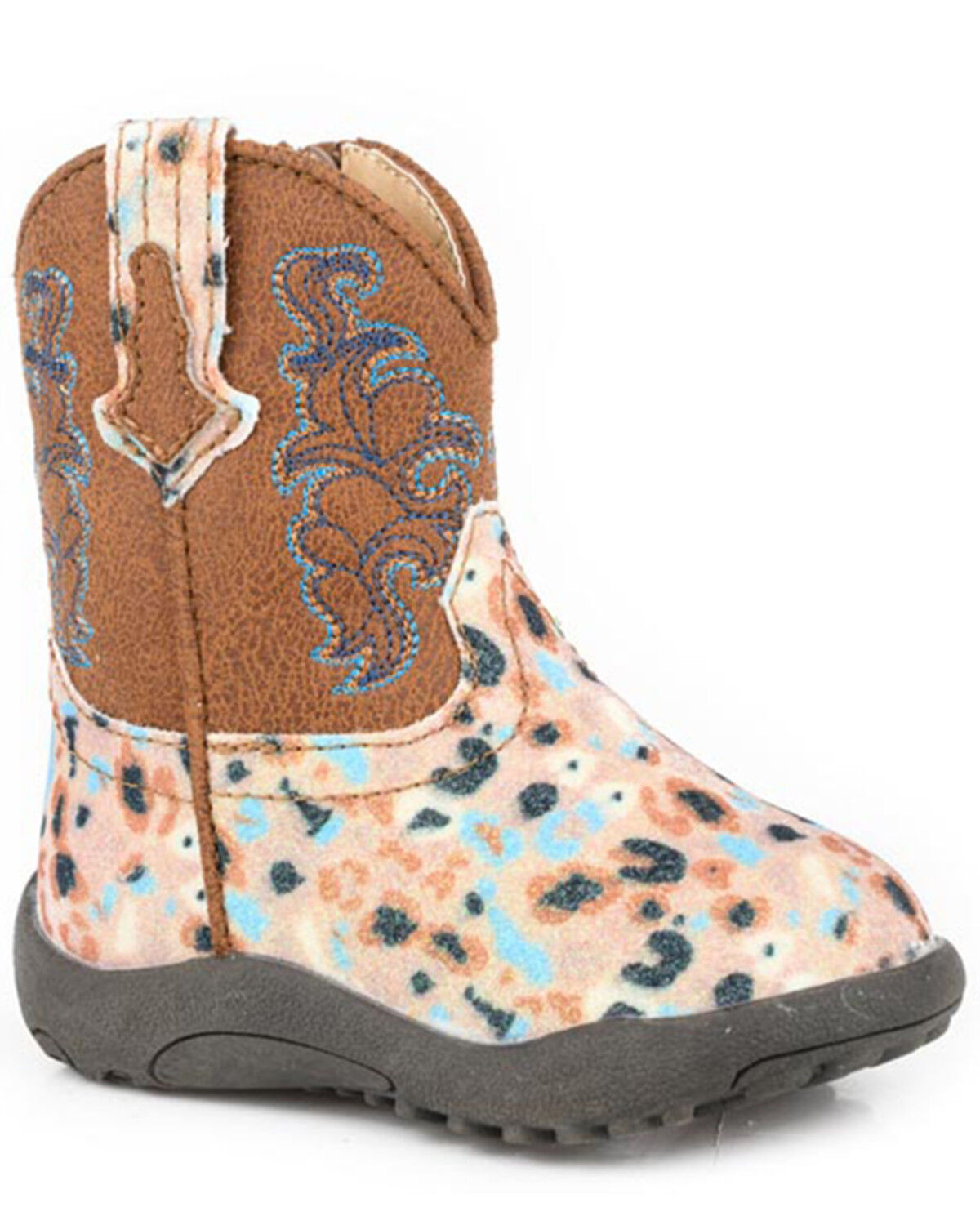 Girls' Roper Infant Glitter Blossom Western Boots - Broad Square Toe