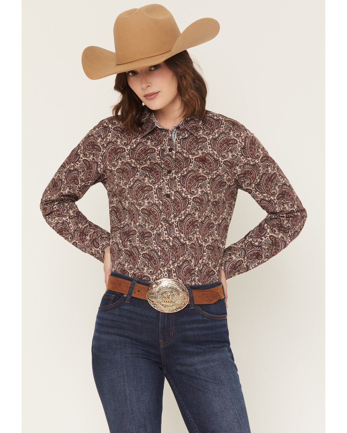 Women's Cinch Paisley Print Long Sleeve Button-Down Western Shirt