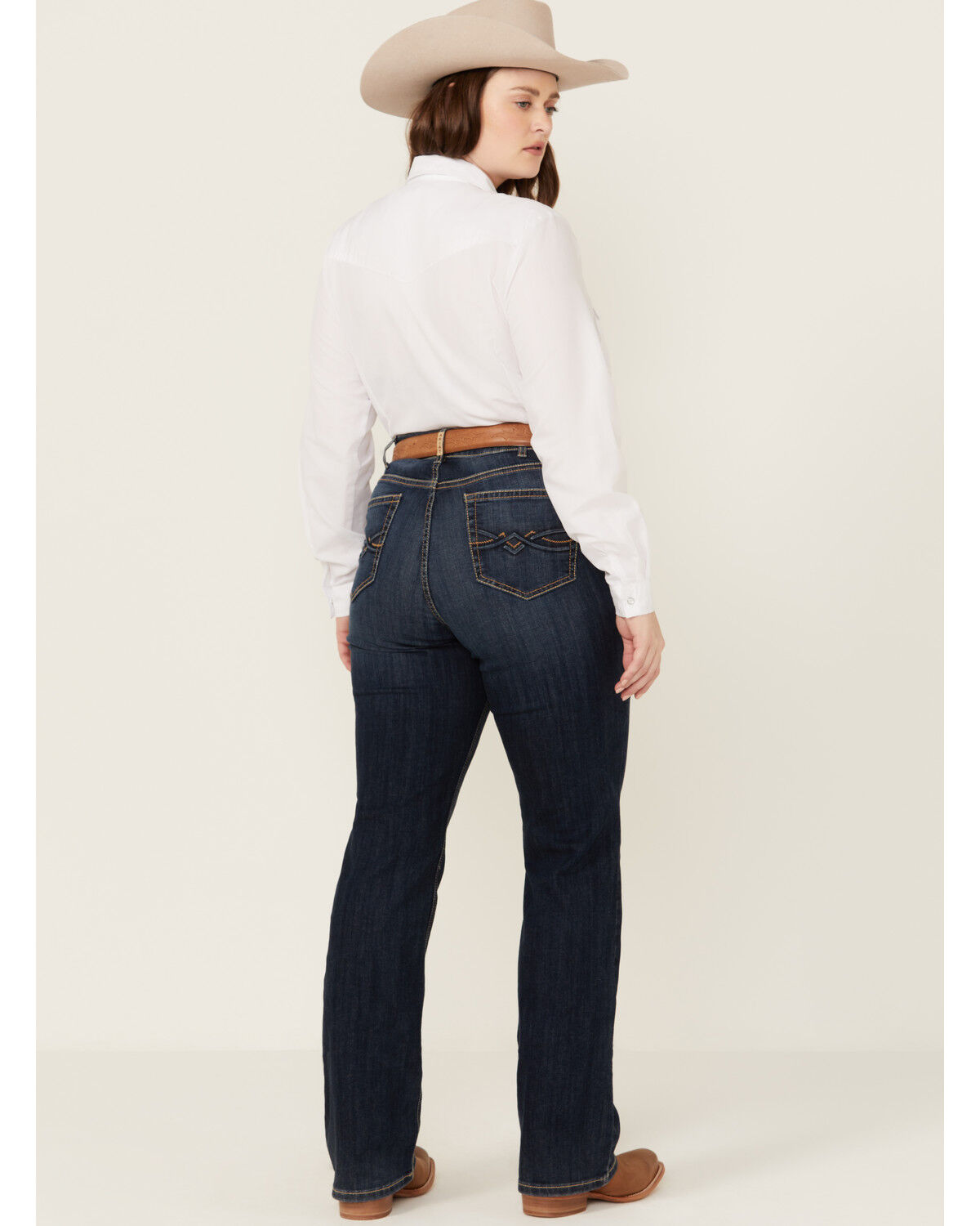 Women's Ariat Desiree Dark Wash Perfect Rise Bootcut Stretch Denim Jea