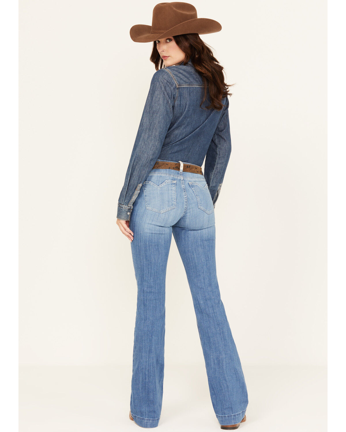 Women's Ariat Claire Medium Wash High Rise Slim Trouser Stretch Denim