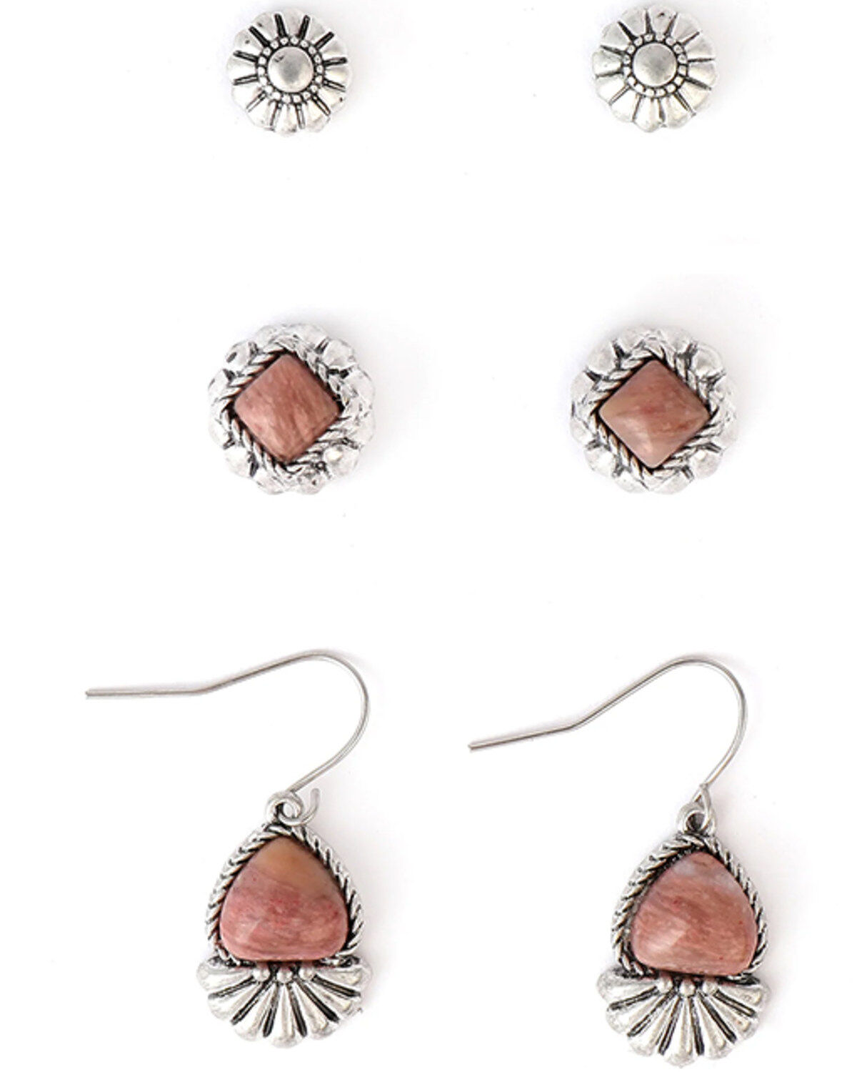 Women's Cowgirl Confetti Good Hearted Earring Set - 3 Pieces