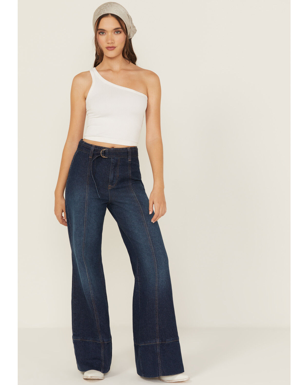 Women's Free People Ryla Dark Wash High Rise Flare Stretch Denim Jeans