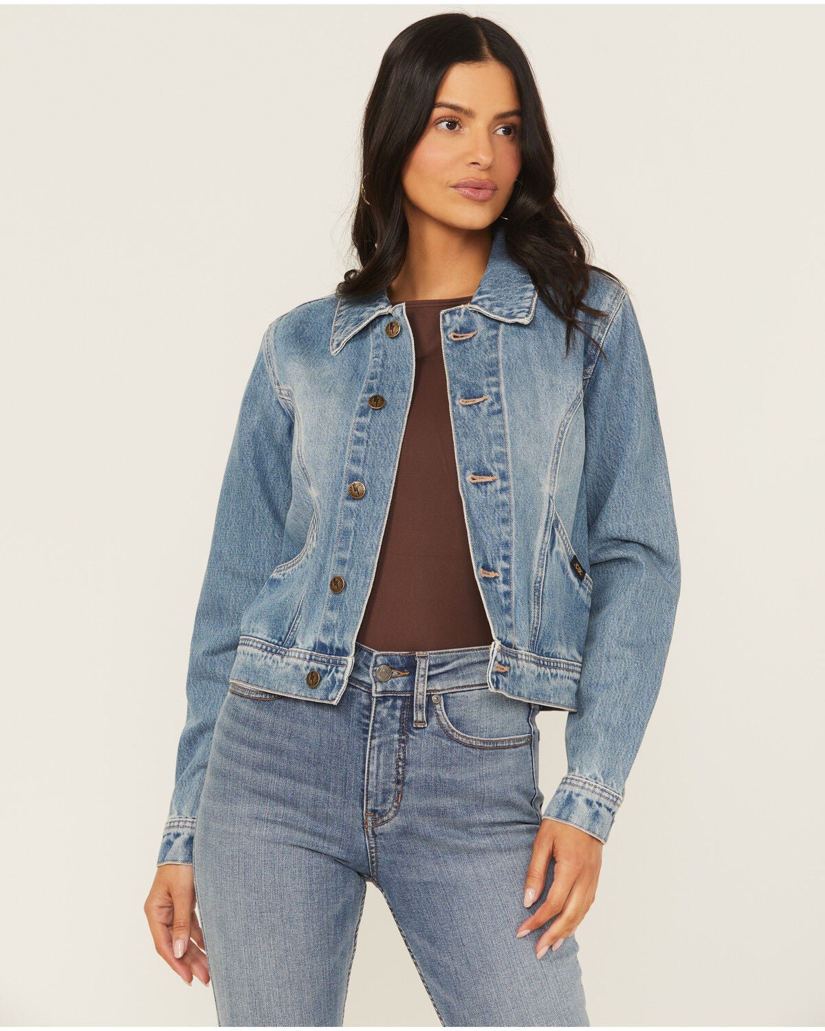 Women's Rolla's X AC/DC Medium Wash Lightning Denim Jacket