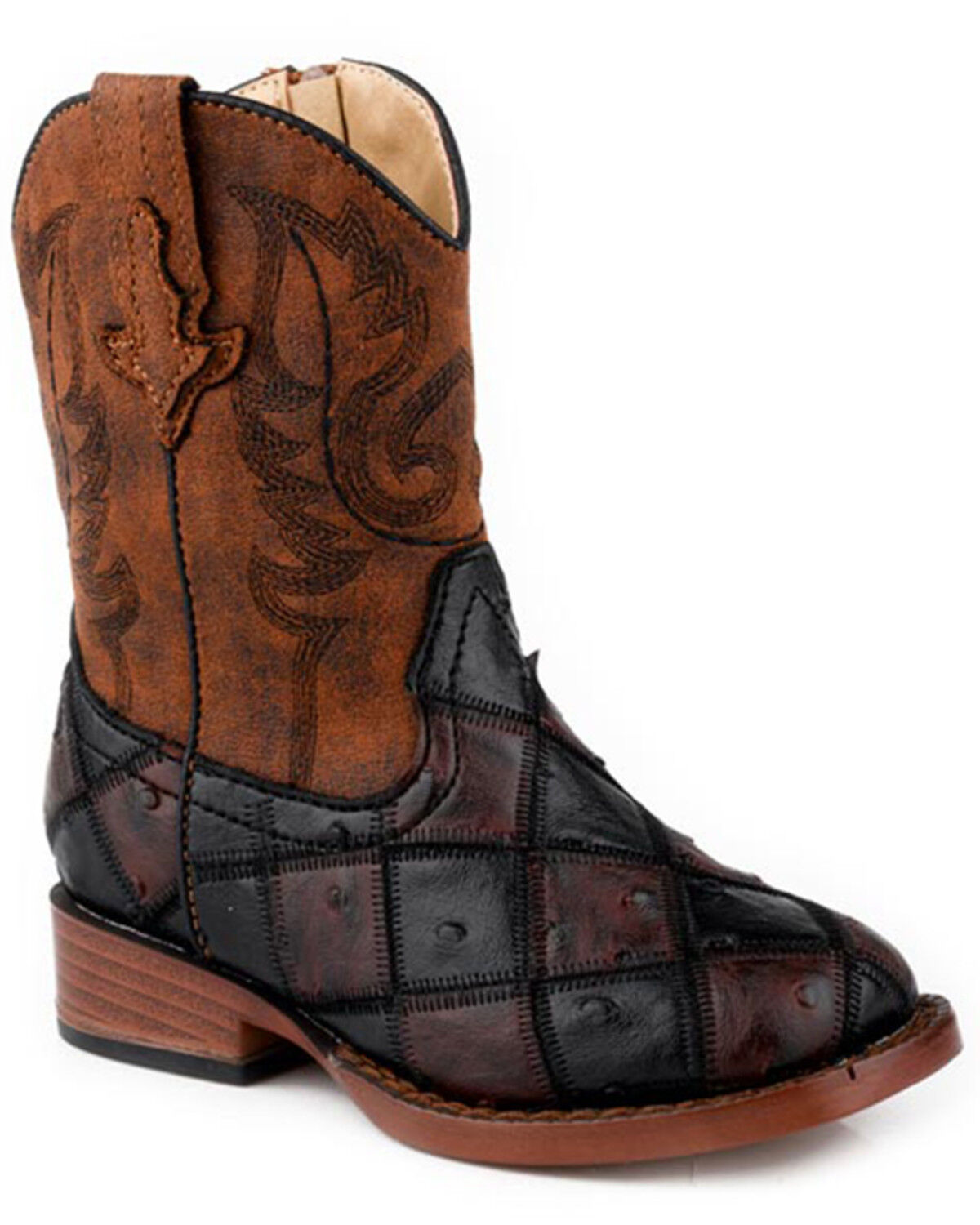 Boys' Roper Toddler Bird Blocks Western Boots - Broad Square Toe