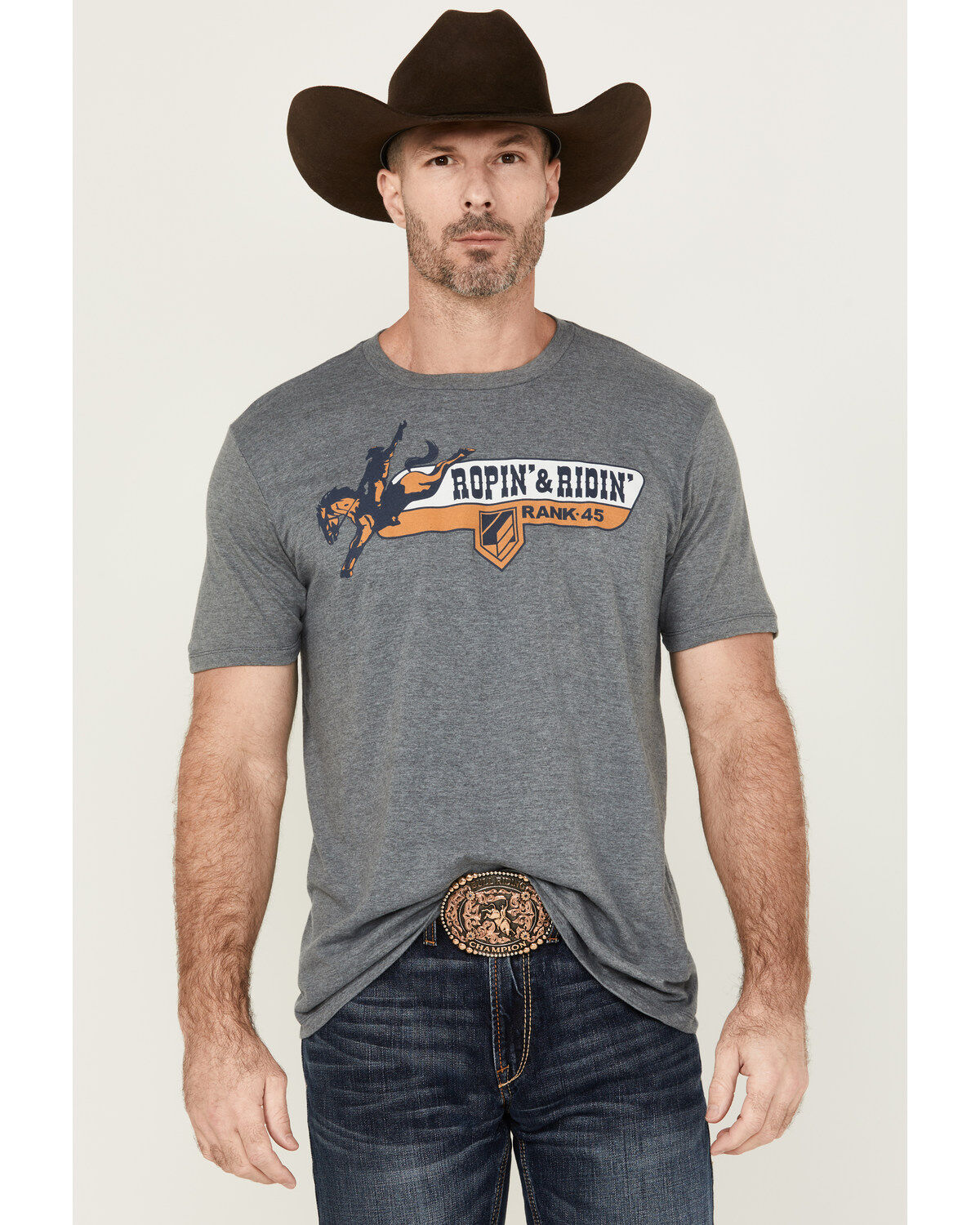 Men's RANK 45 Ridin' & Ropin' Short Sleeve Graphic T-Shirt