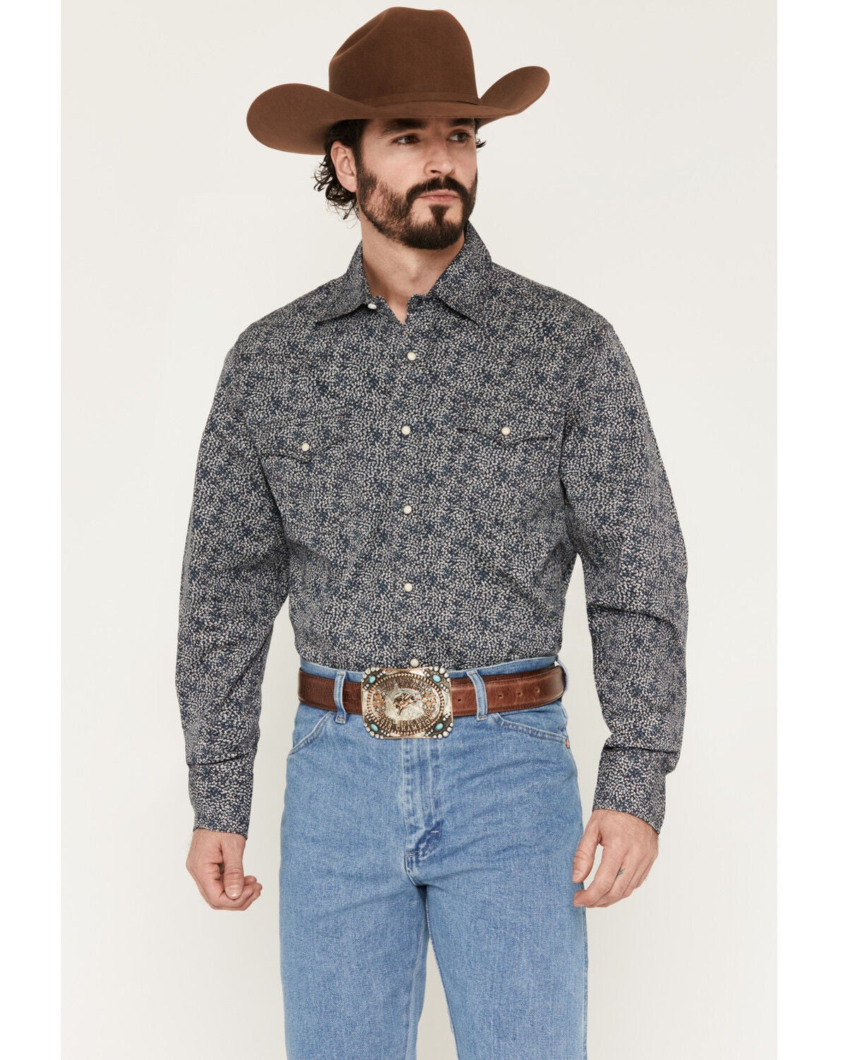 Men's Wrangler Retro Floral Print Long Sleeve Snap Western Shirt - Tal