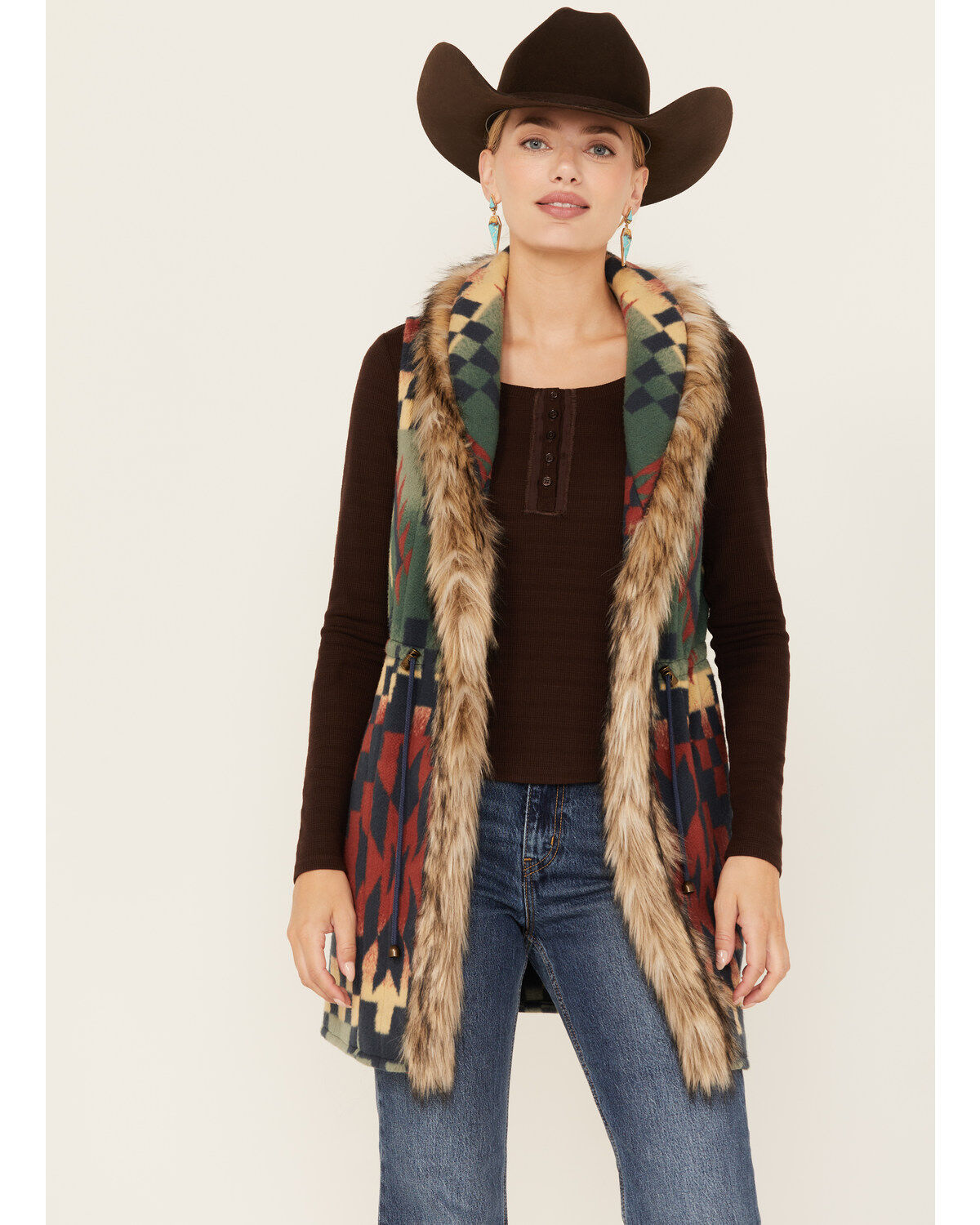 Women's Tasha Polizzi Southwestern Print Blanket Saddle Vest