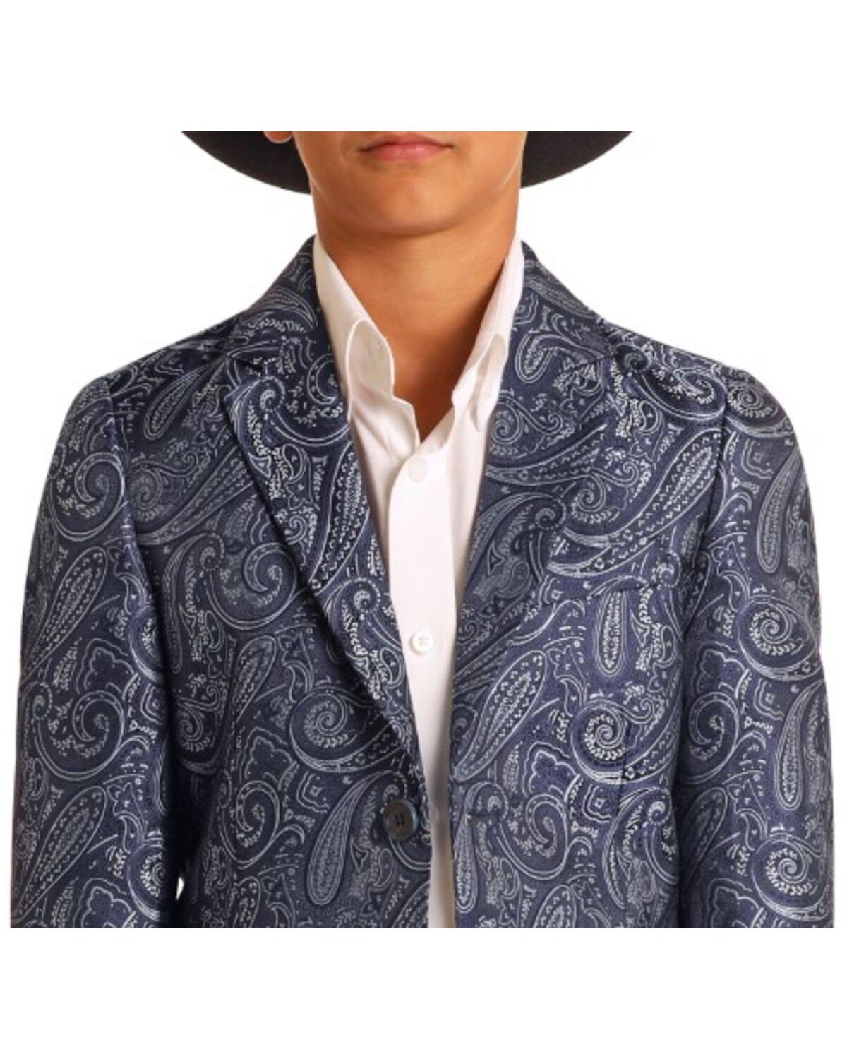 Boys' Rock & Roll Denim Paisley Print Blazer