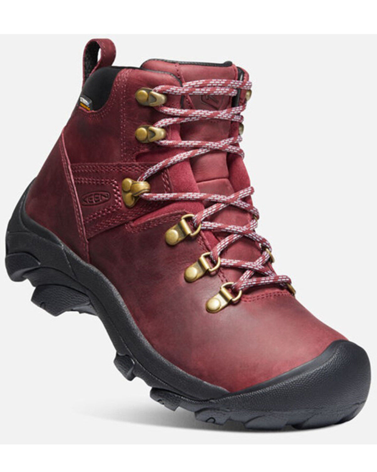 Women's Keen Tibetan Red & Black Pyrenees Waterproof Lace-Up Hiking Bo