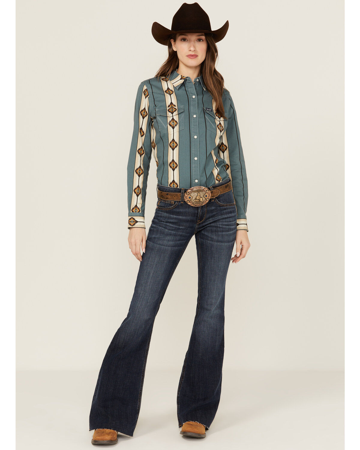 Women's Ariat Kallie Dark Wash Perfect Rise Flare Stretch Denim Jeans