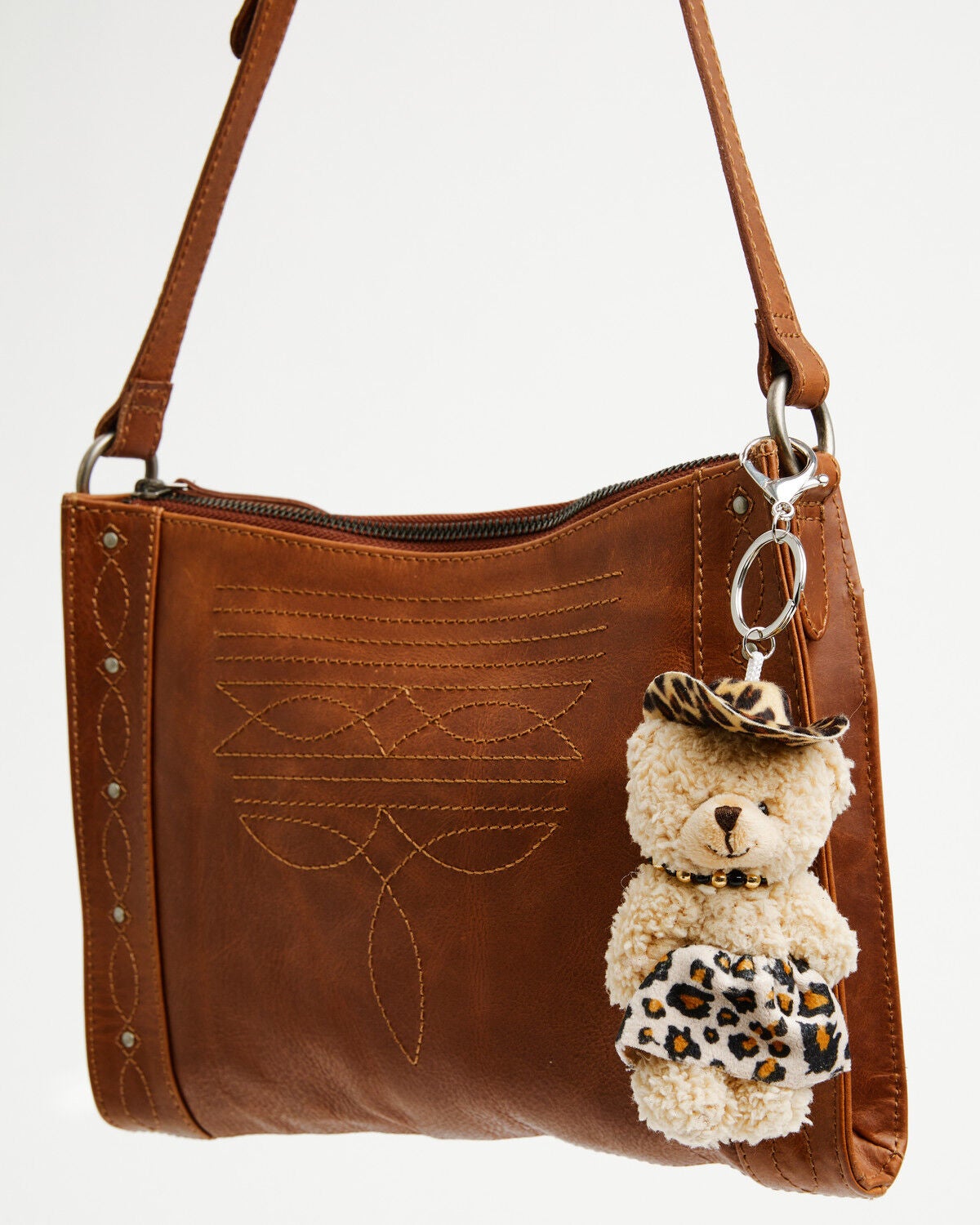 Shyanne Leopard Cowgirl Bear Bag Charm
