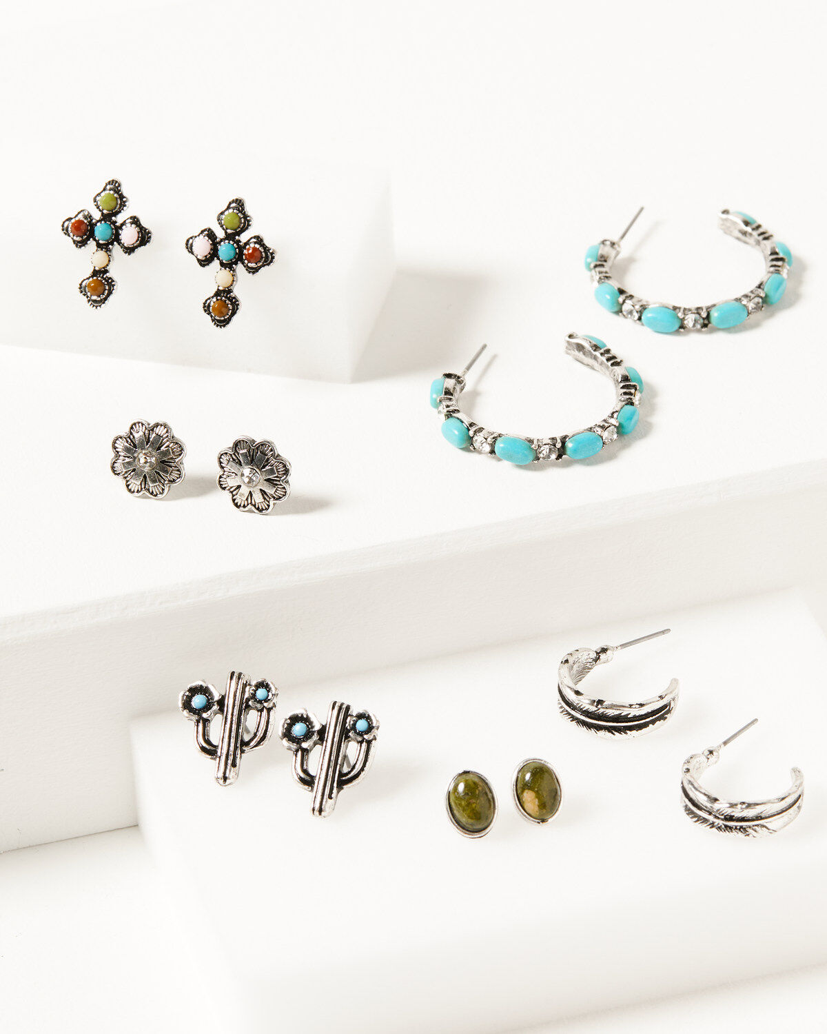 Women's Shyanne Bisbee Falls 6-Piece Cross & Cactus Earrings Set