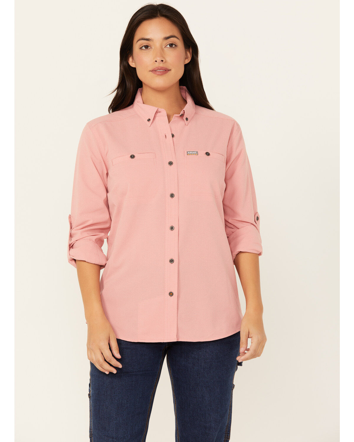 Women's Ariat Rebar Made Tough Long Sleeve Button-Down Work Shirt